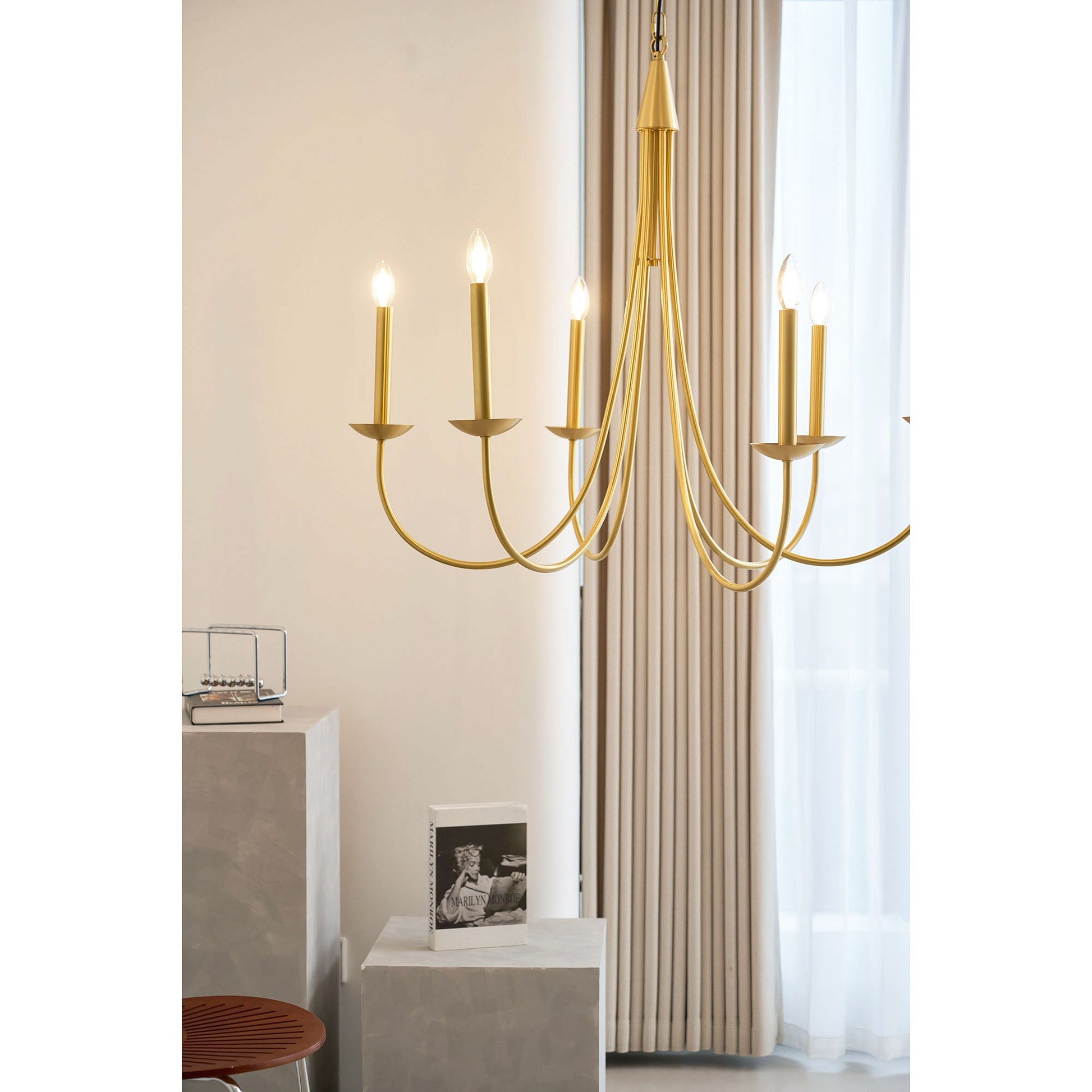 Nectar Vintage Industrial Brass Metal Chandelier - Lamp Copper