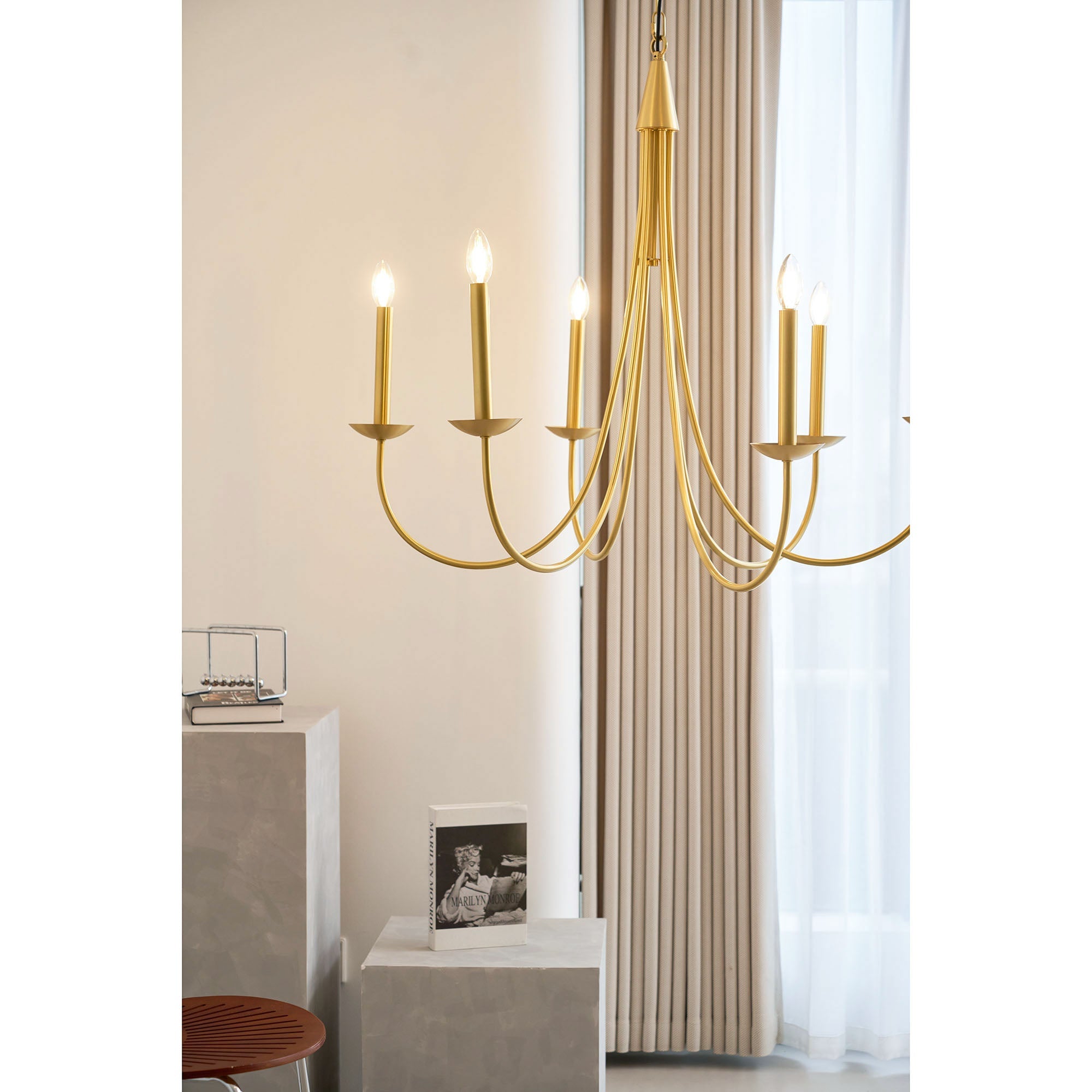Nectar Vintage Industrial Brass Metal Chandelier - Lamp Copper