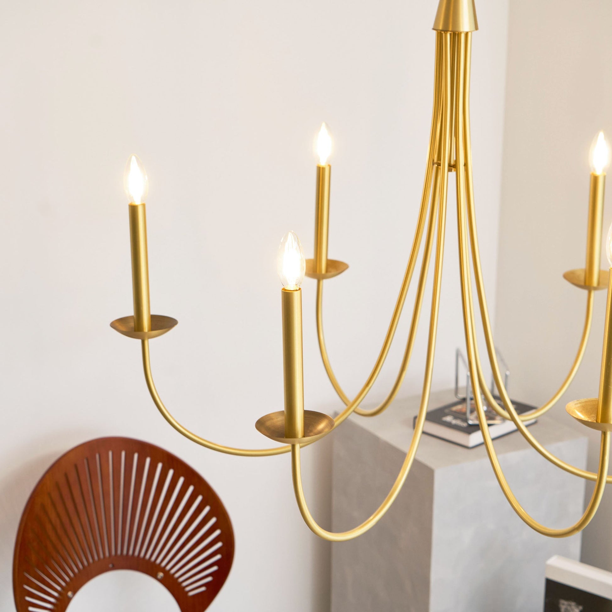 Nectar Vintage Industrial Brass Metal Chandelier - Lamp Copper