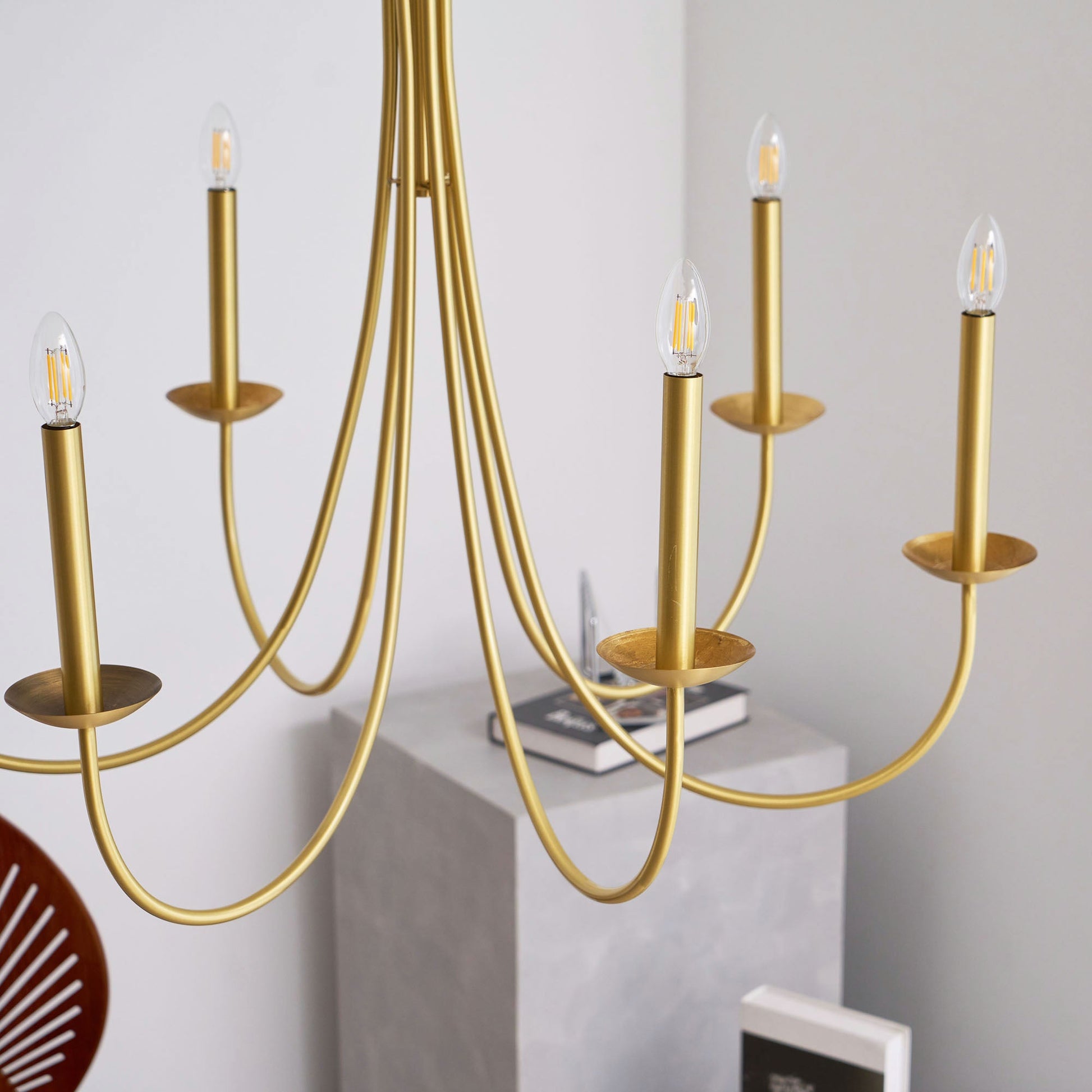 Nectar Vintage Industrial Brass Metal Chandelier - Lamp Copper
