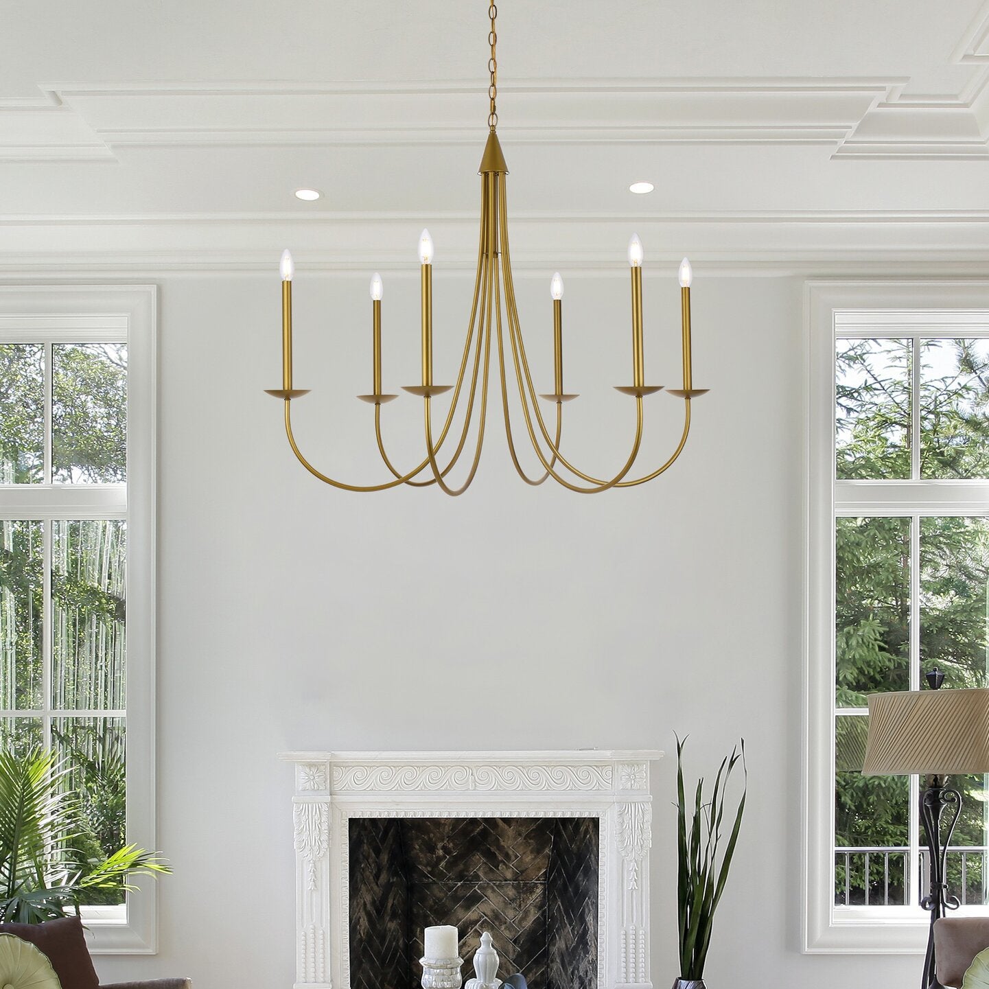 Nectar Vintage Industrial Brass Metal Chandelier - Lamp Copper