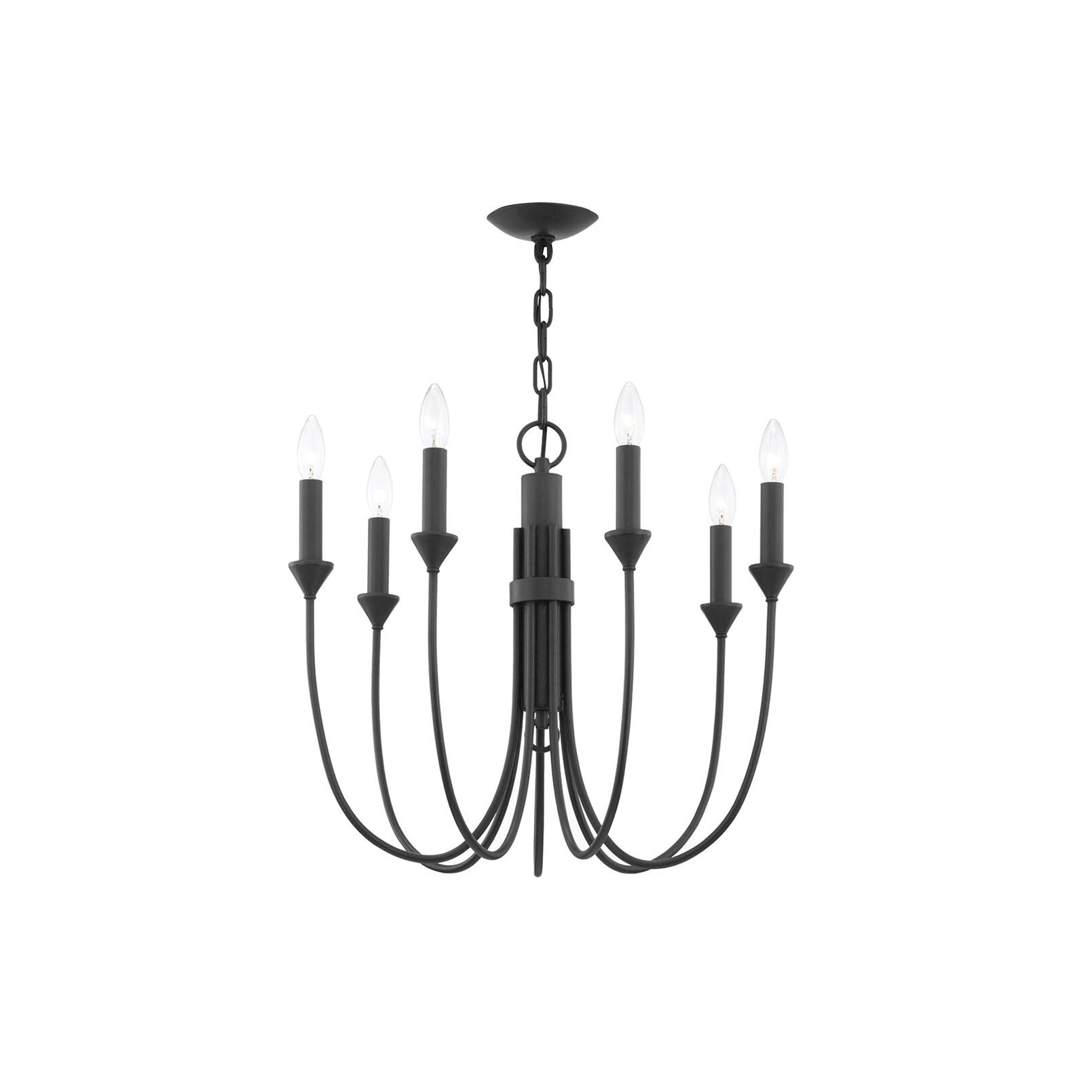 Onyx Vintage Industrial Black Metal Chandelier - Lamp Copper