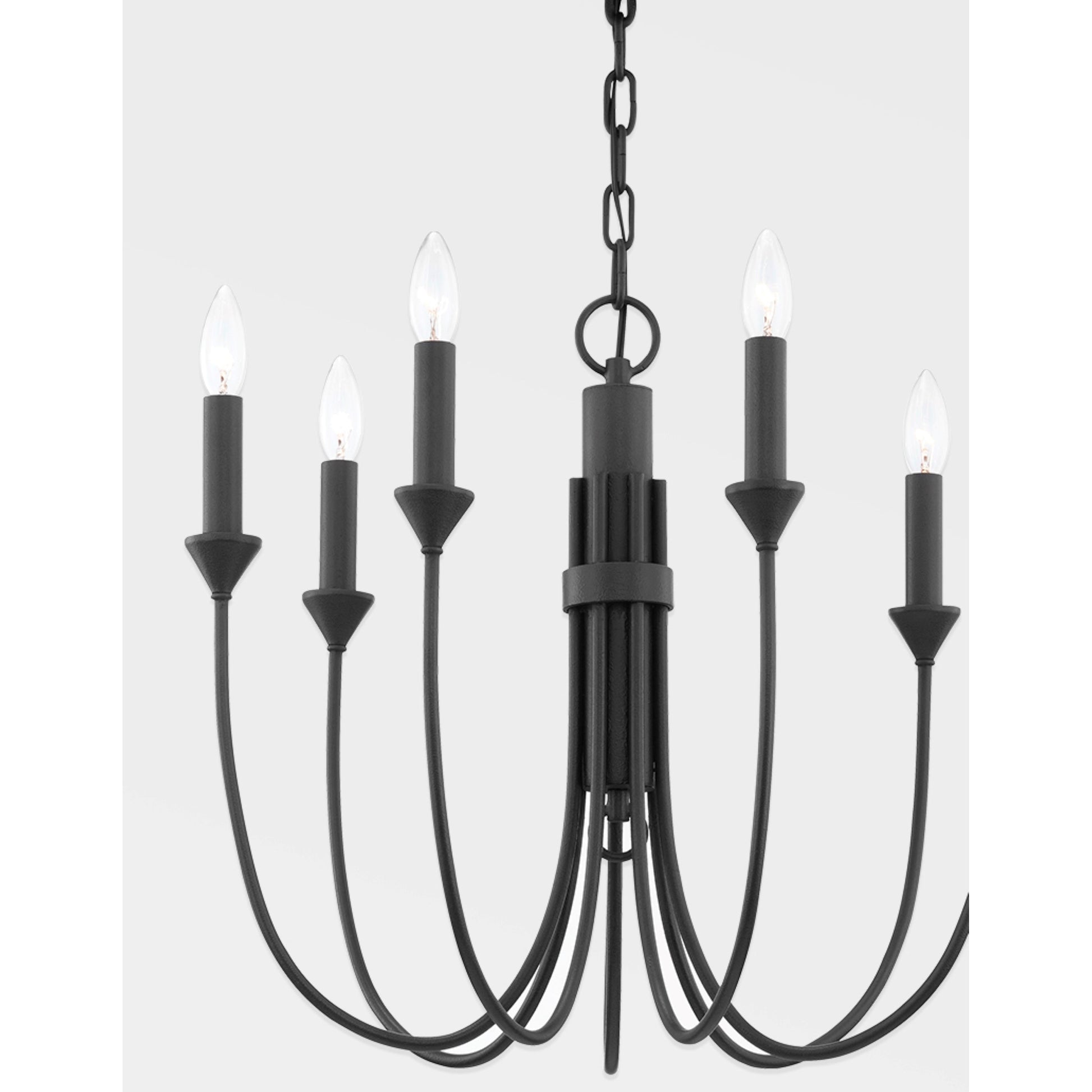 Onyx Vintage Industrial Black Metal Chandelier - Lamp Copper