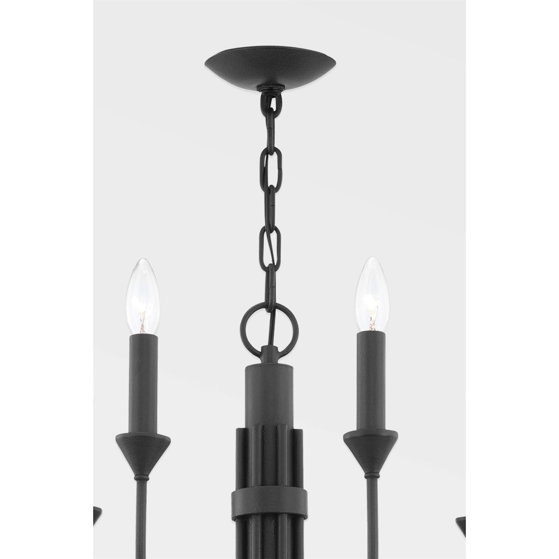 Onyx Vintage Industrial Black Metal Chandelier - Lamp Copper