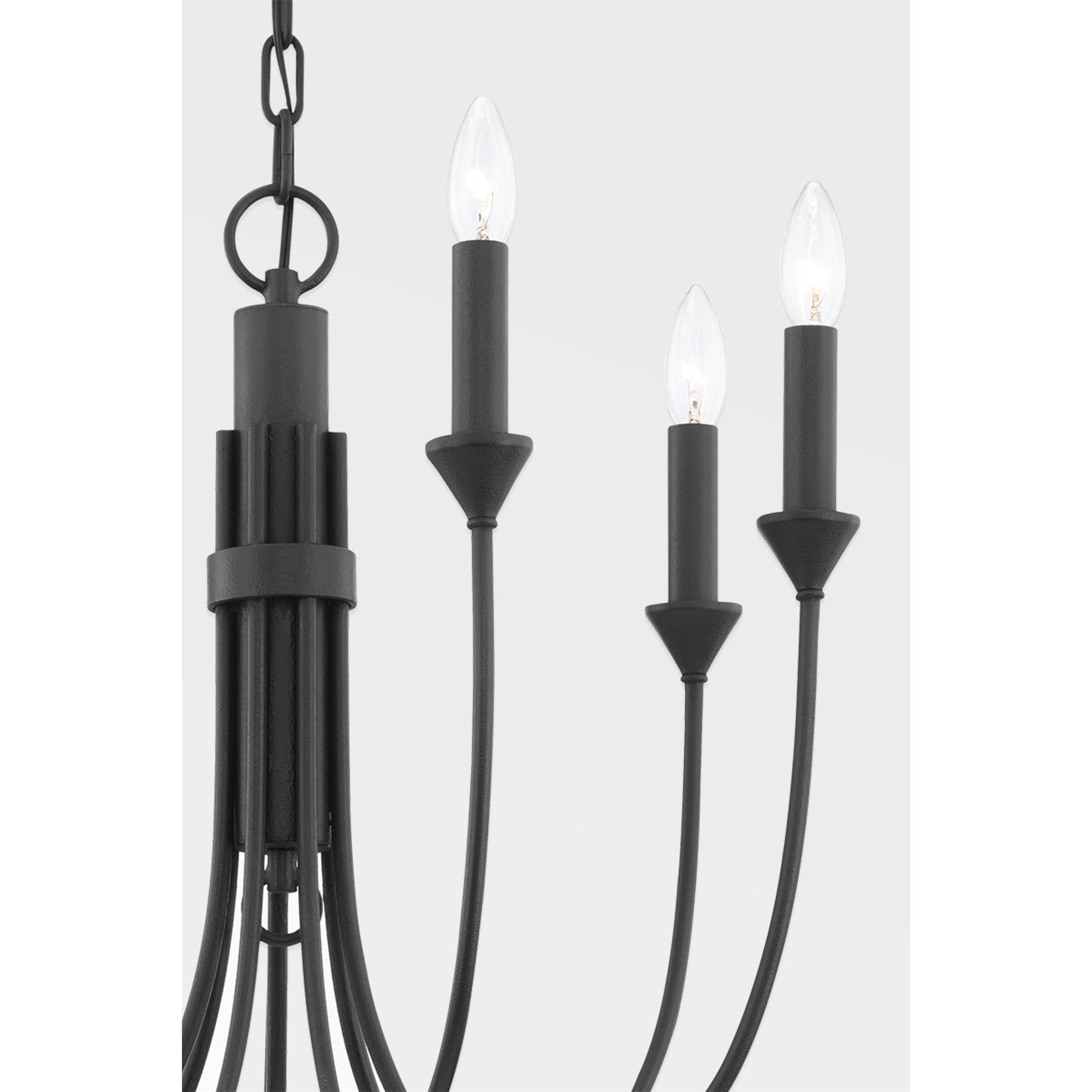 Onyx Vintage Industrial Black Metal Chandelier - Lamp Copper