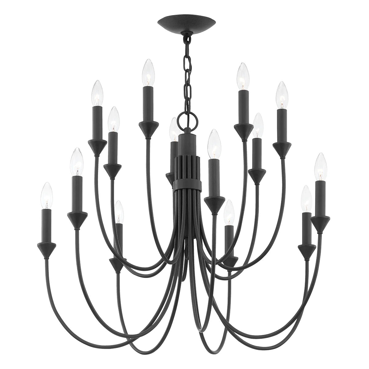 Onyx Vintage Industrial Black Metal Chandelier - Lamp Copper