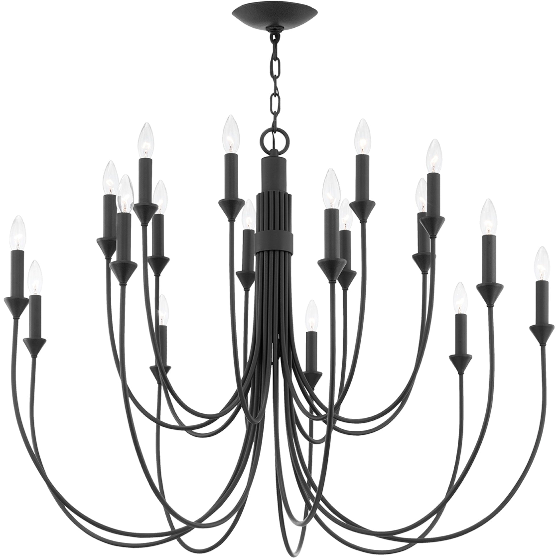 Onyx Vintage Industrial Black Metal Chandelier - Lamp Copper