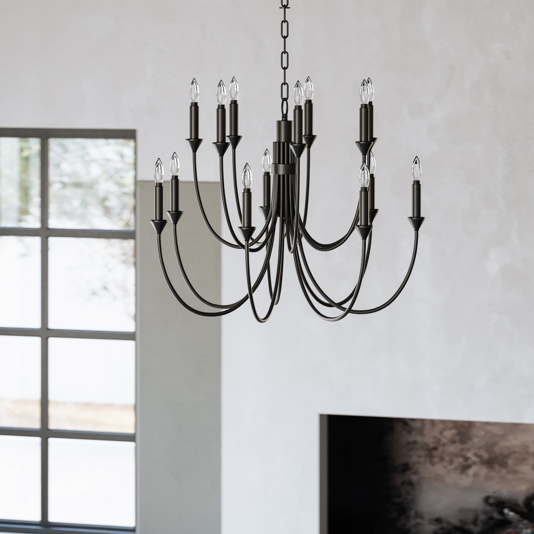 Onyx Vintage Industrial Black Metal Chandelier - Lamp Copper