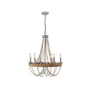 Rise Vintage Traditional Wooden Metal Chandelier - Lamp Copper