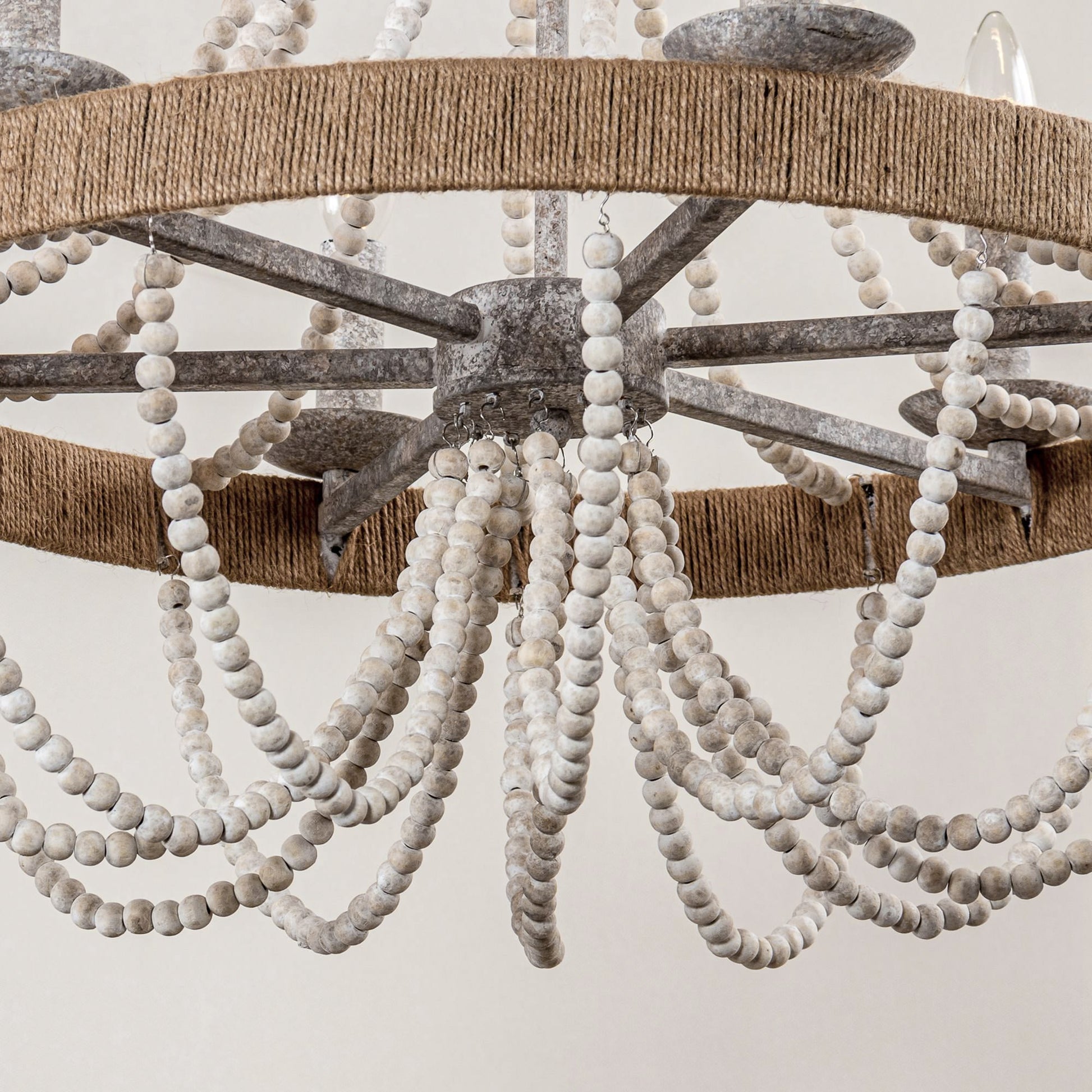 Rise Vintage Traditional Wooden Metal Chandelier - Lamp Copper