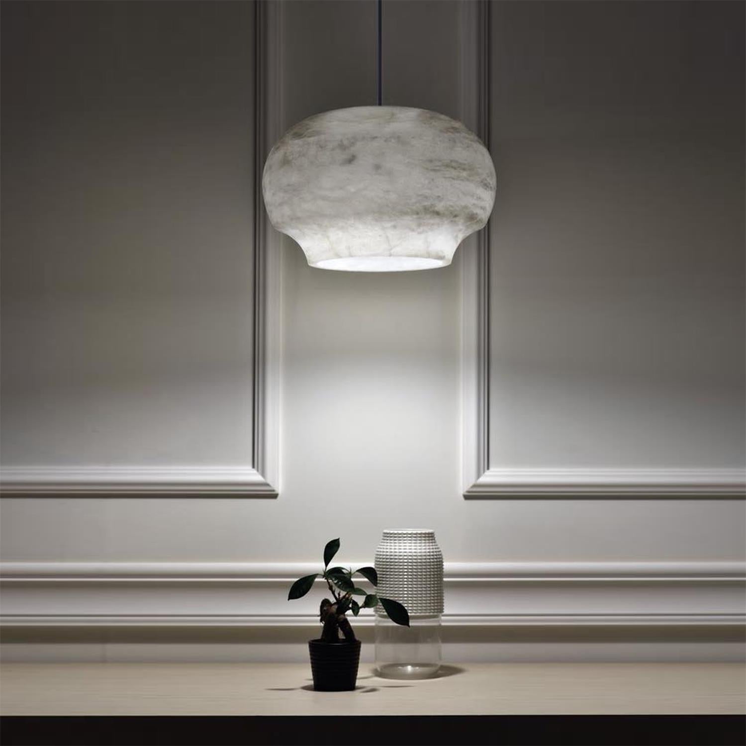 Miroir Modern Minimalist Alabaster Metal Pendant Lamp - Lamp Copper