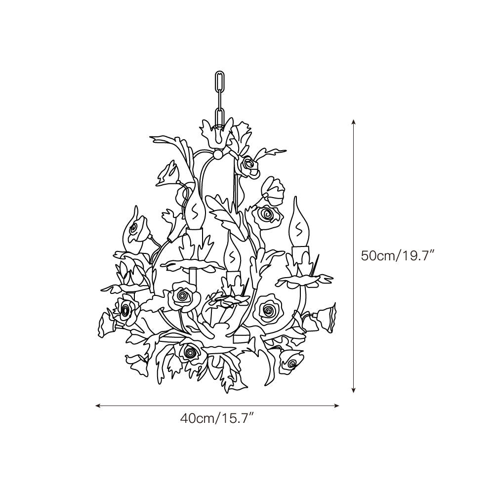 Ember Postmodern Luxury Rose Flower Ceramic Chandelier - Lamp Copper