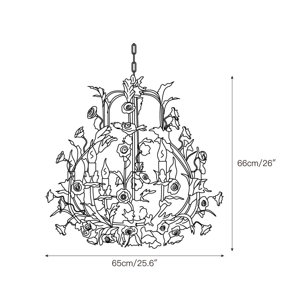 Ember Postmodern Luxury Rose Flower Ceramic Chandelier - Lamp Copper