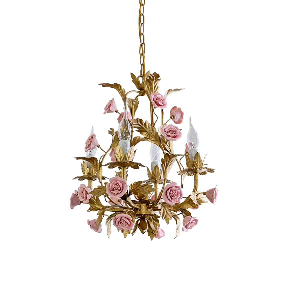 Ember Postmodern Luxury Rose Flower Ceramic Chandelier - Lamp Copper