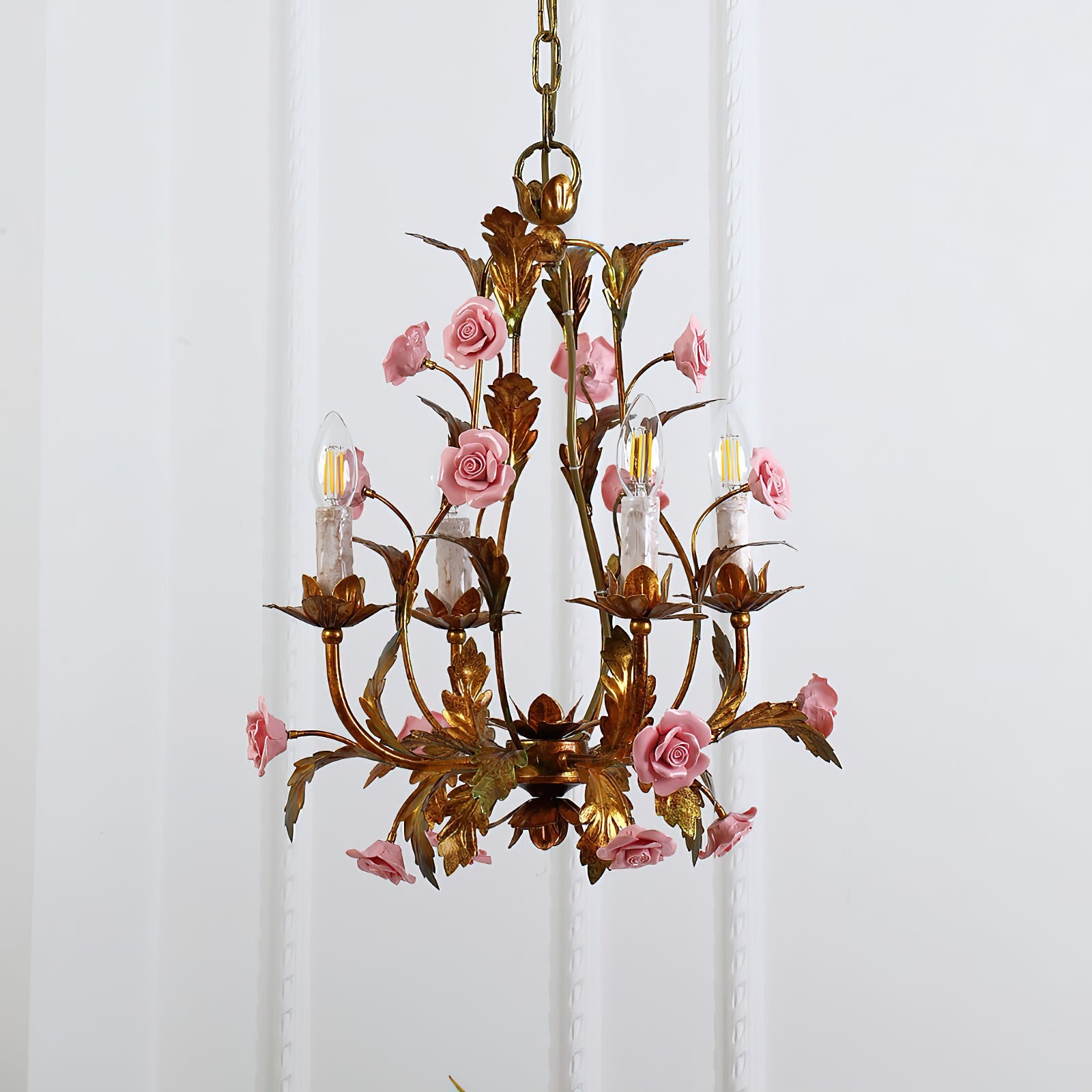 Ember Postmodern Luxury Rose Flower Ceramic Chandelier - Lamp Copper