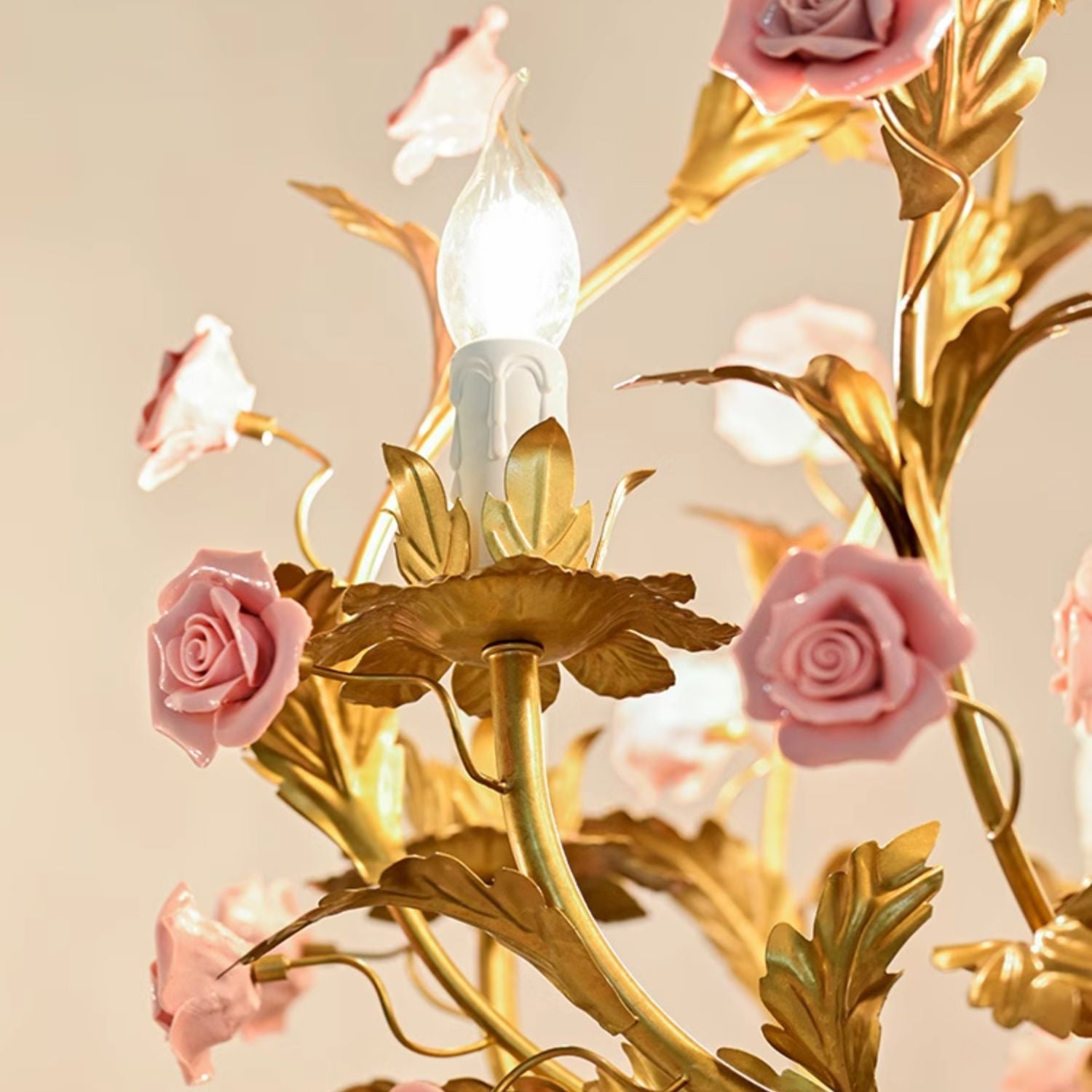 Ember Postmodern Luxury Rose Flower Ceramic Chandelier - Lamp Copper