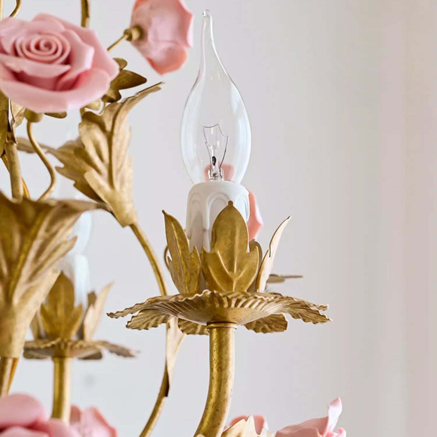 Ember Postmodern Luxury Rose Flower Ceramic Chandelier - Lamp Copper