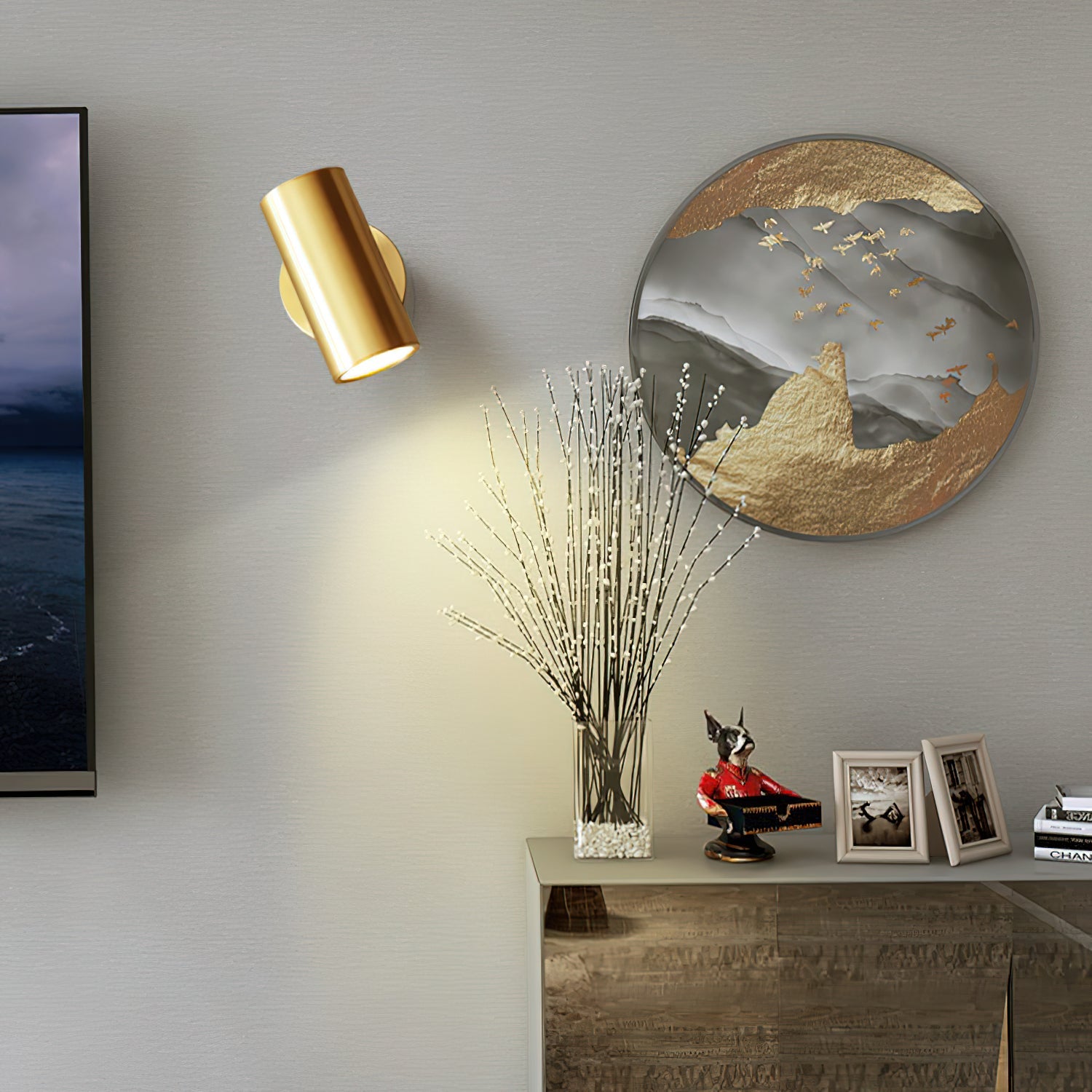Frost Modern Minimalist Brass Metal Sconce Wall Lamp - Lamp Copper