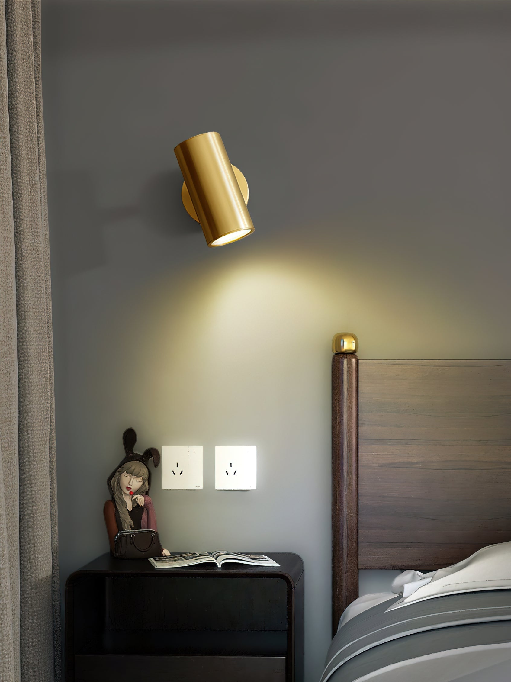 Frost Modern Minimalist Brass Metal Sconce Wall Lamp - Lamp Copper