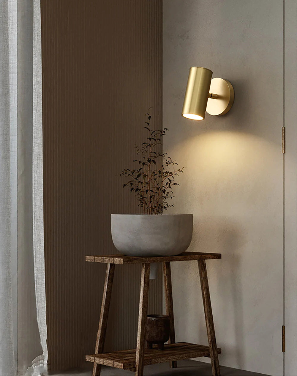Frost Modern Minimalist Brass Metal Sconce Wall Lamp - Lamp Copper