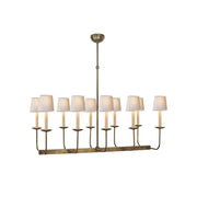 Beacon Modern Minimalist Linear Brass Metal Fabric Chandelier - Lamp Copper
