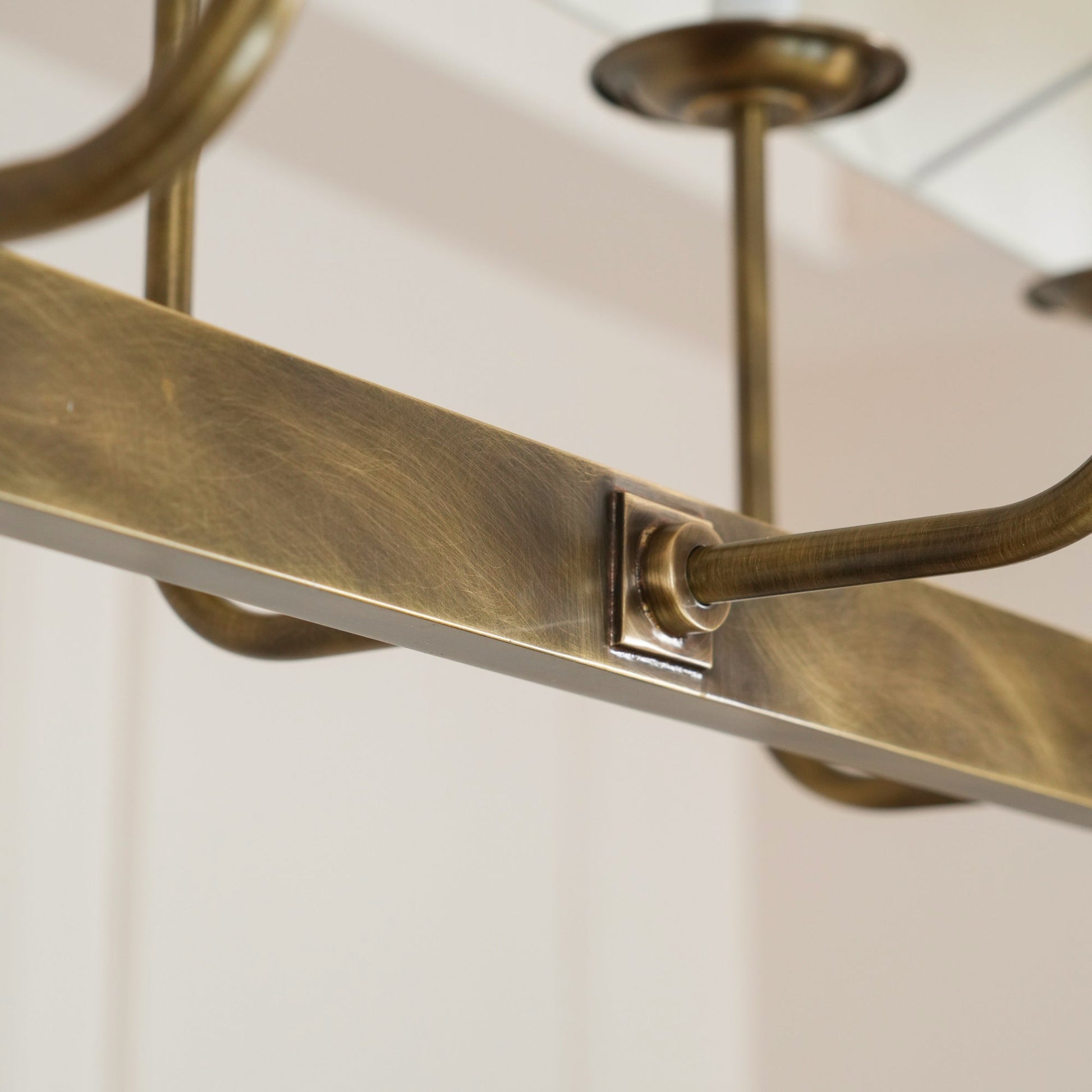 Beacon Modern Minimalist Linear Brass Metal Fabric Chandelier - Lamp Copper
