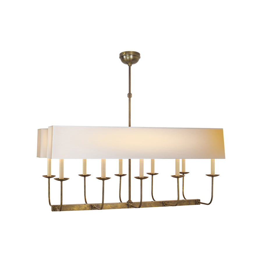 Beacon Modern Minimalist Linear Brass Metal Fabric Chandelier - Lamp Copper