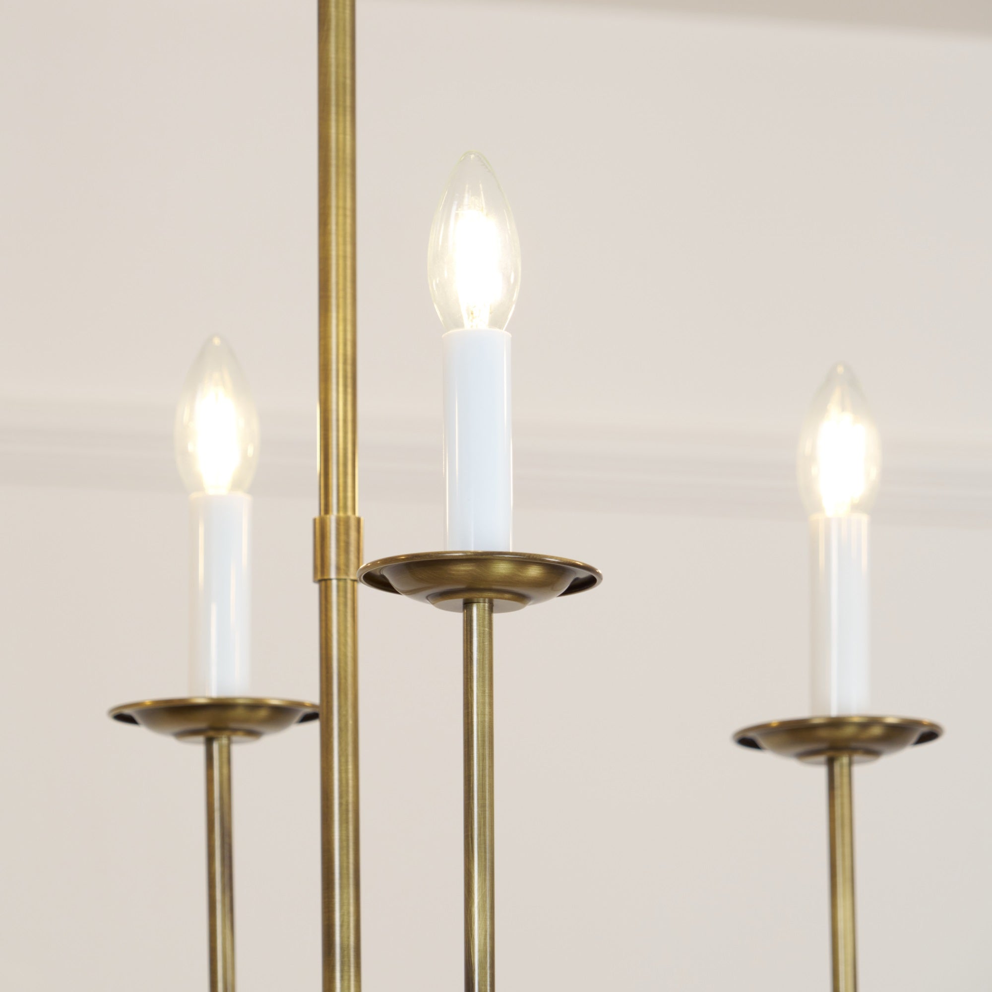 Beacon Modern Minimalist Linear Brass Metal Fabric Chandelier - Lamp Copper