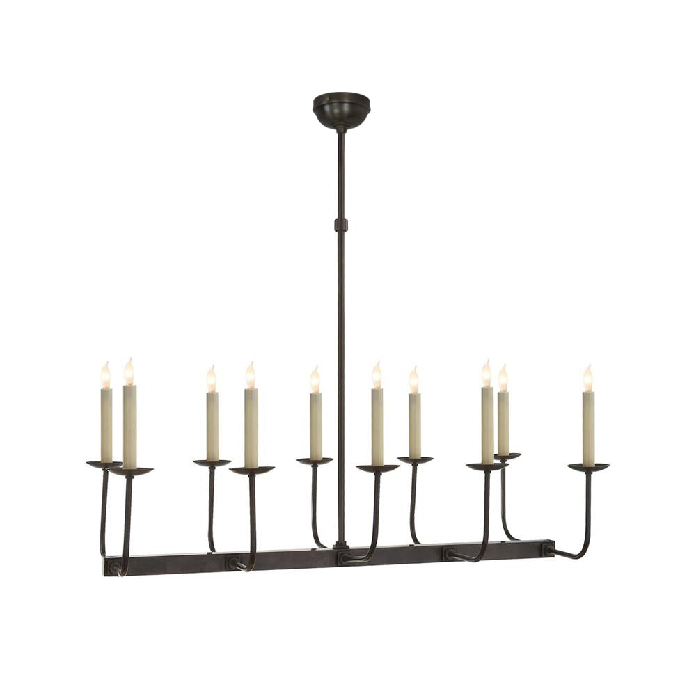 Beacon Modern Minimalist Linear Brass Metal Fabric Chandelier - Lamp Copper