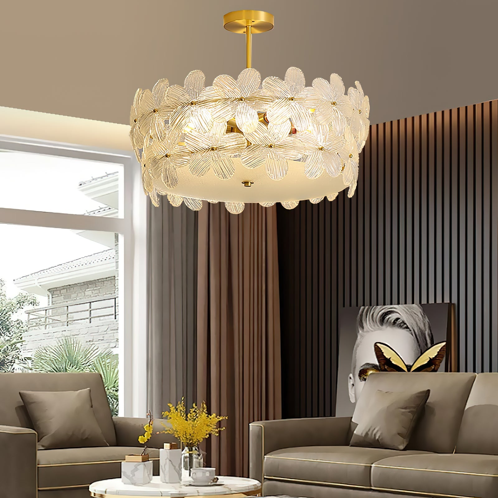 Kite Postmodern Luxury Art Unique Metal Glass Chandelier - Lamp Copper