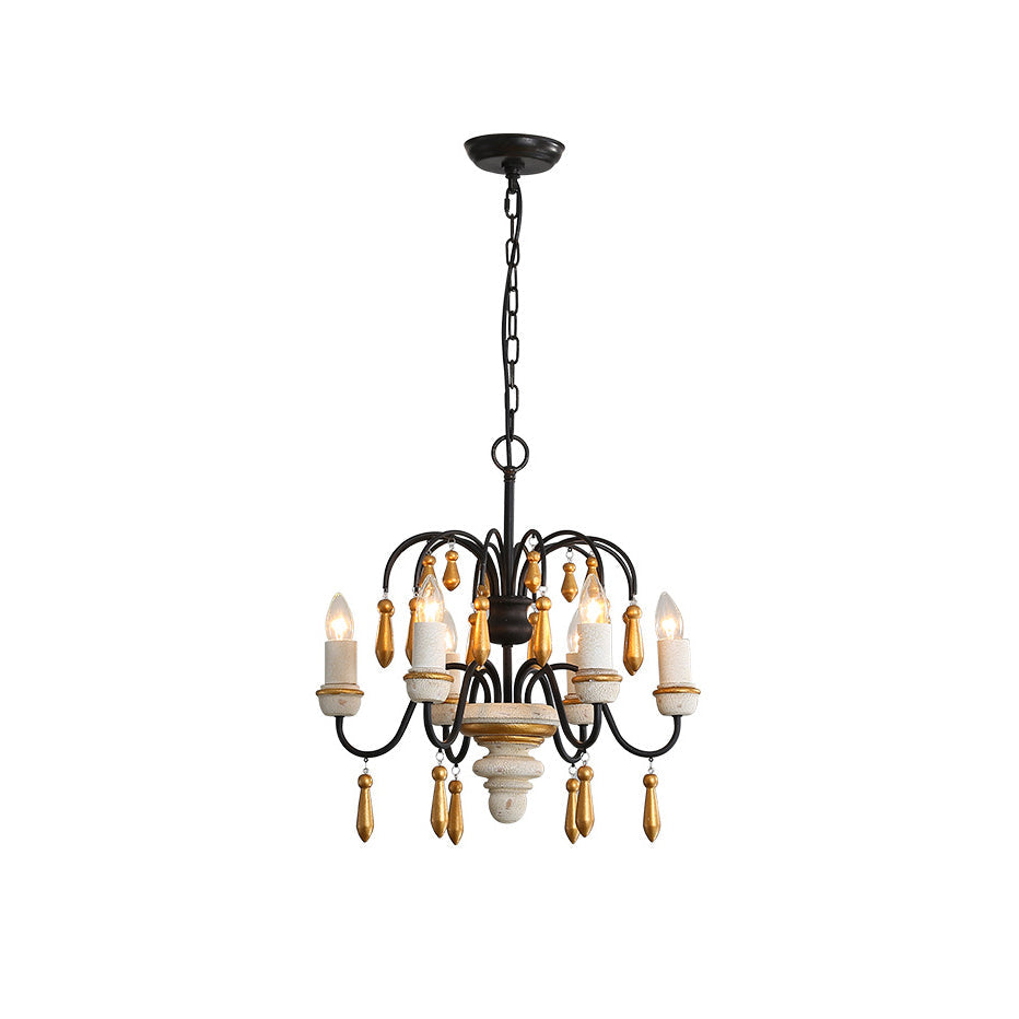 Niche Vintage Nobles Wooden Metal Chandelier - Lamp Copper