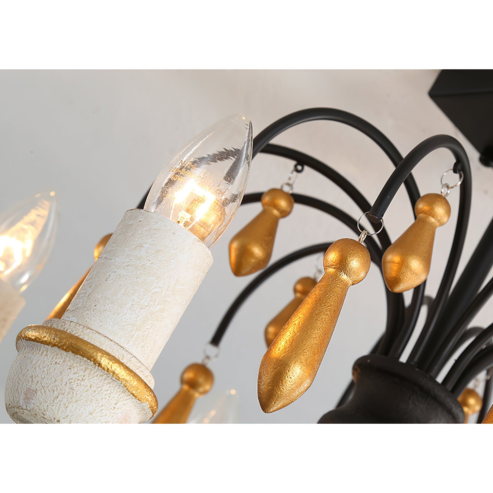 Niche Vintage Nobles Wooden Metal Chandelier - Lamp Copper