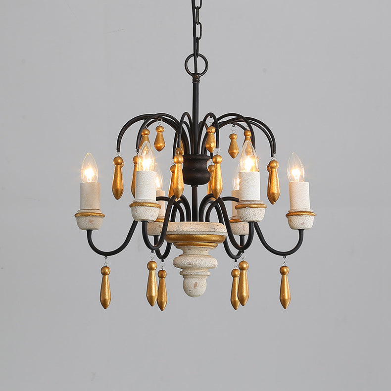 Niche Vintage Nobles Wooden Metal Chandelier - Lamp Copper