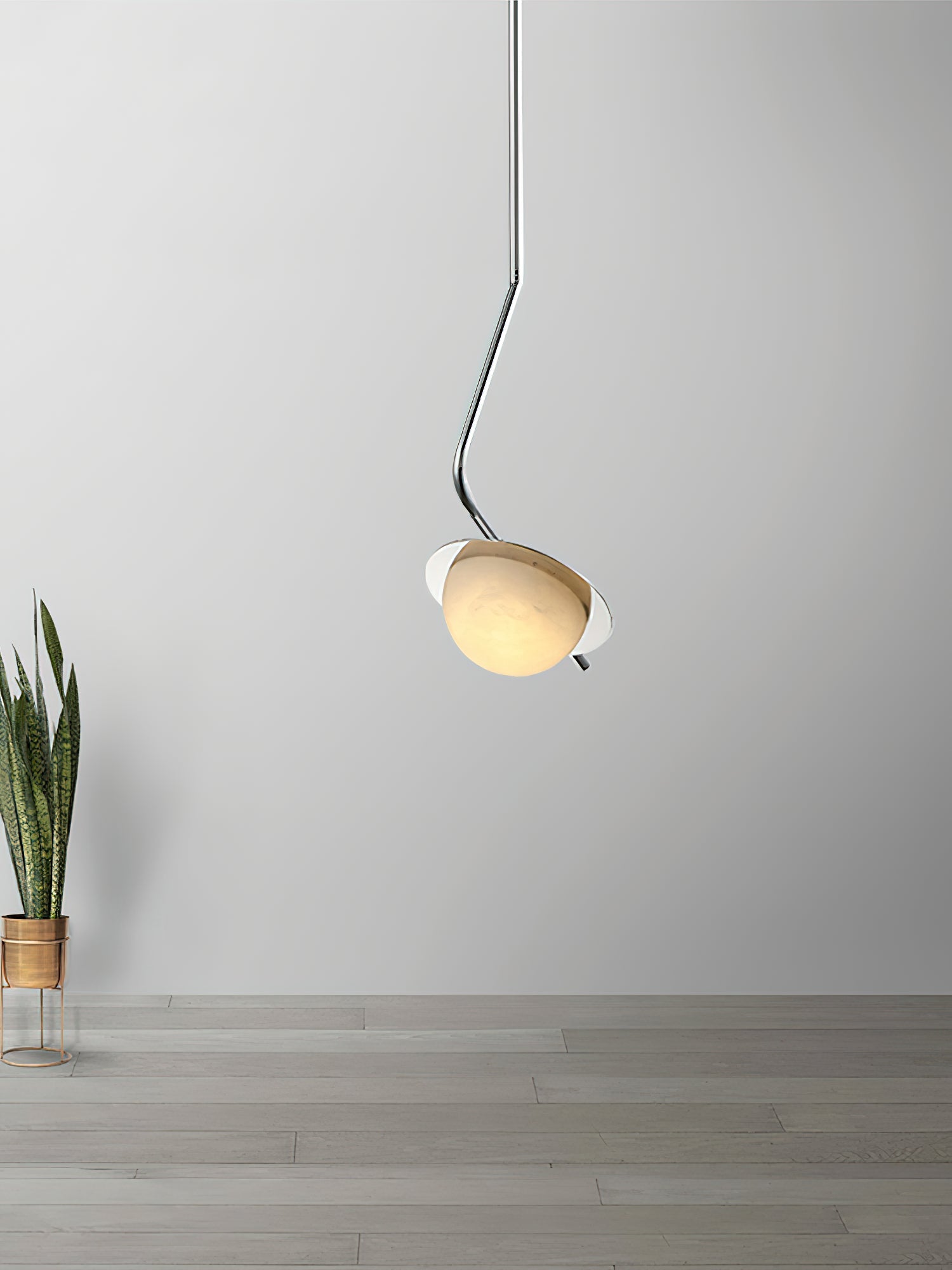 Ivvaros Chic Modern Minimalist LuminanceStainless Alabaster Pendant Light - Lamp Copper