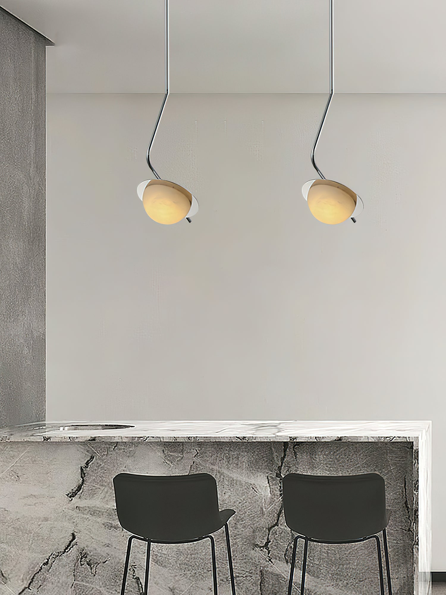 Ivvaros Chic Modern Minimalist LuminanceStainless Alabaster Pendant Light - Lamp Copper