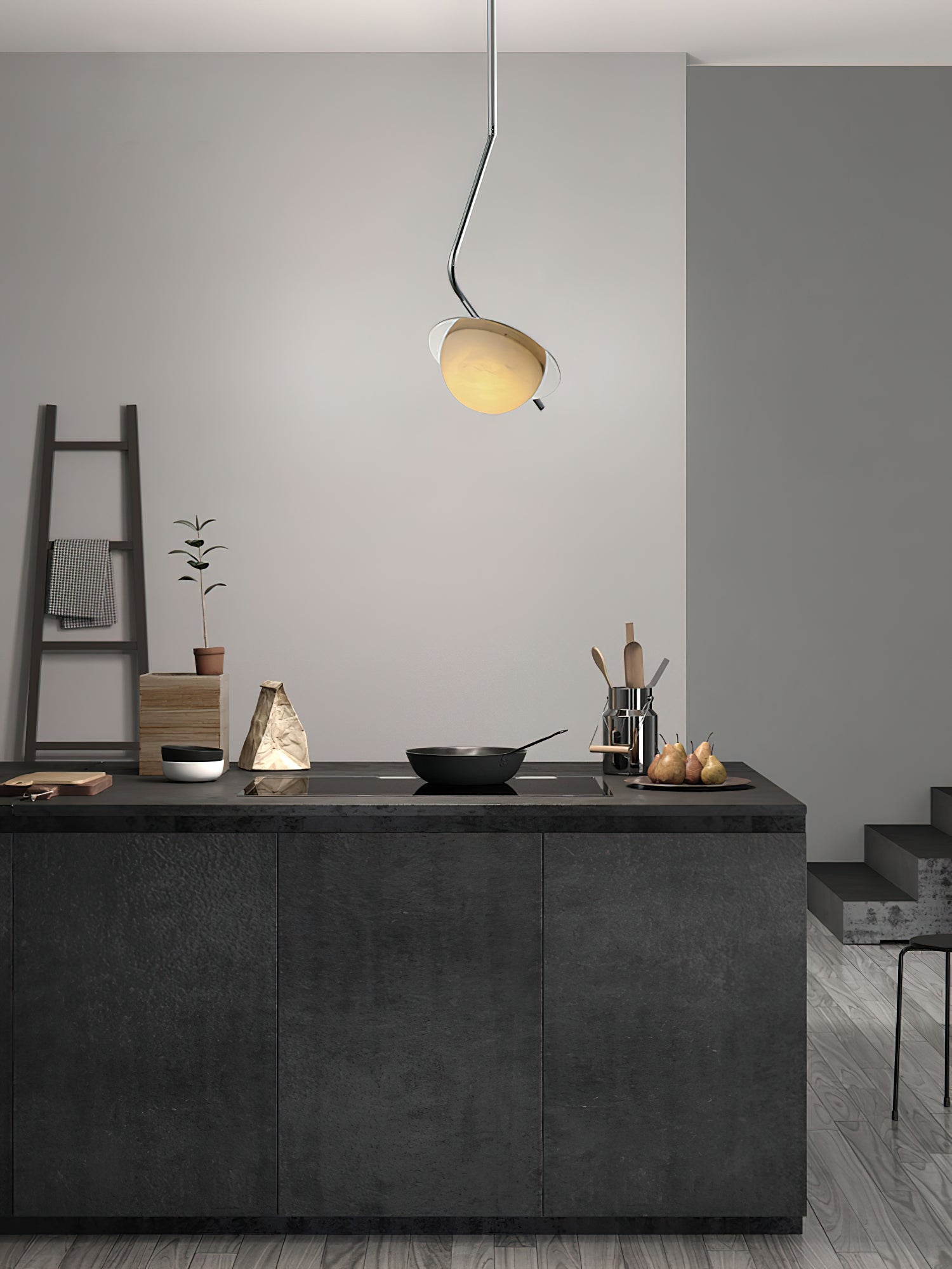 Ivvaros Chic Modern Minimalist LuminanceStainless Alabaster Pendant Light - Lamp Copper