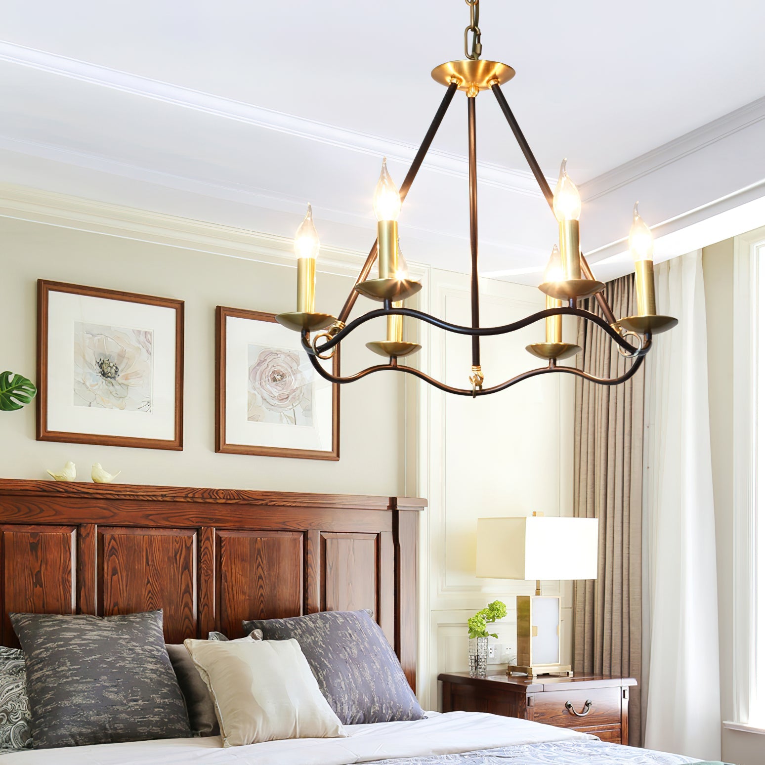 Shine Vintage Industrial Brass Metal Chandelier - Lamp Copper