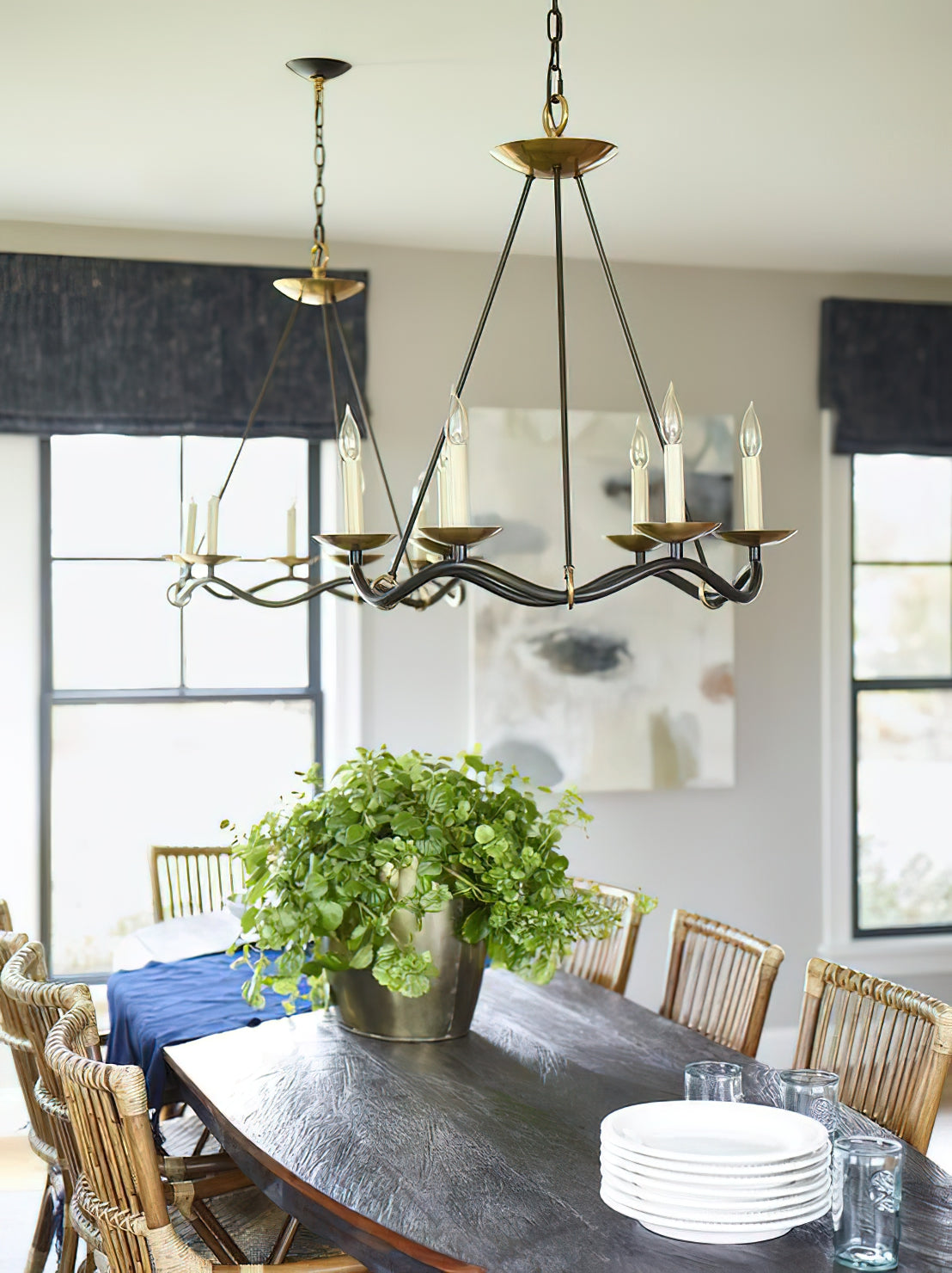 Shine Vintage Industrial Brass Metal Chandelier - Lamp Copper