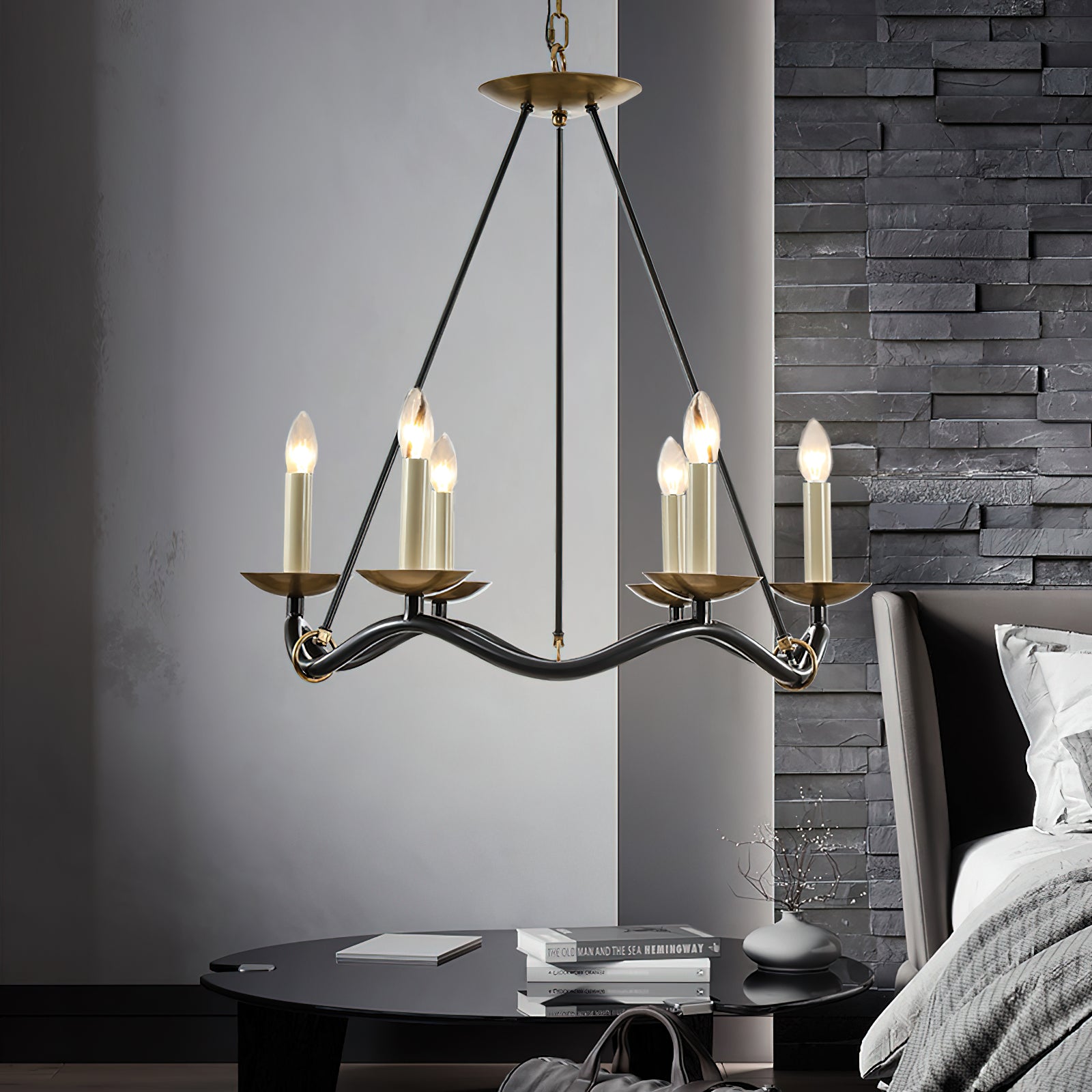 Shine Vintage Industrial Brass Metal Chandelier - Lamp Copper