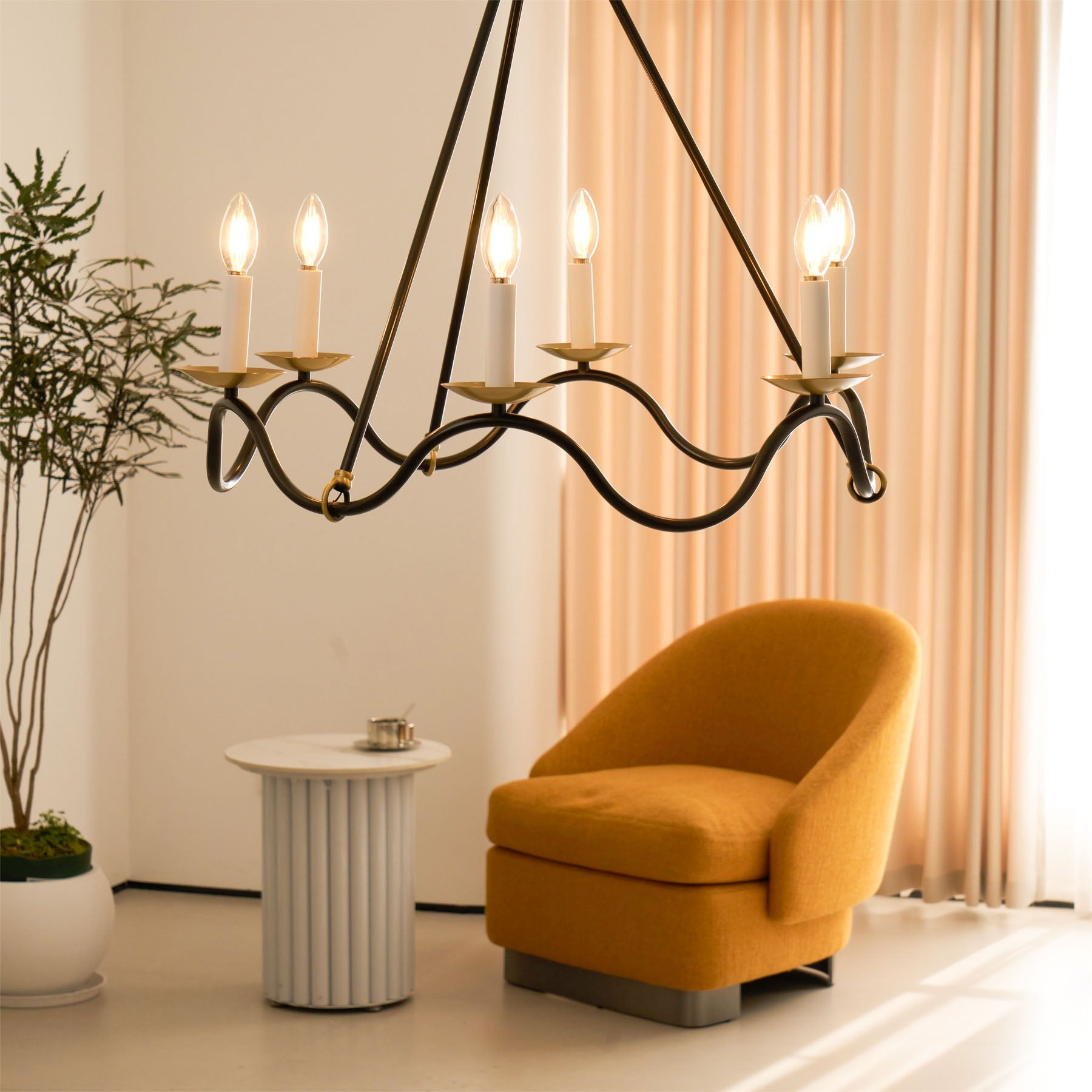 Shine Vintage Industrial Brass Metal Chandelier - Lamp Copper