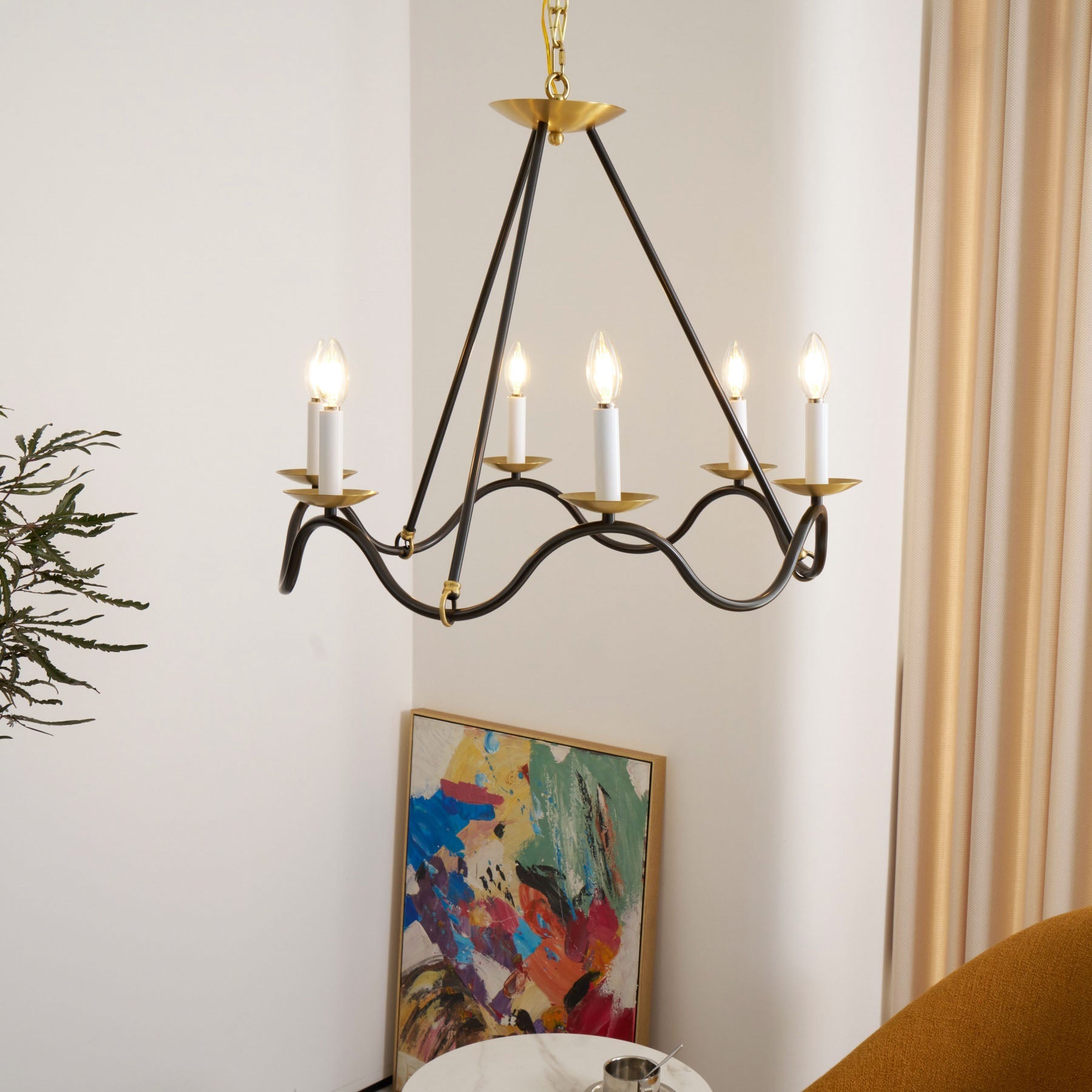 Shine Vintage Industrial Brass Metal Chandelier - Lamp Copper