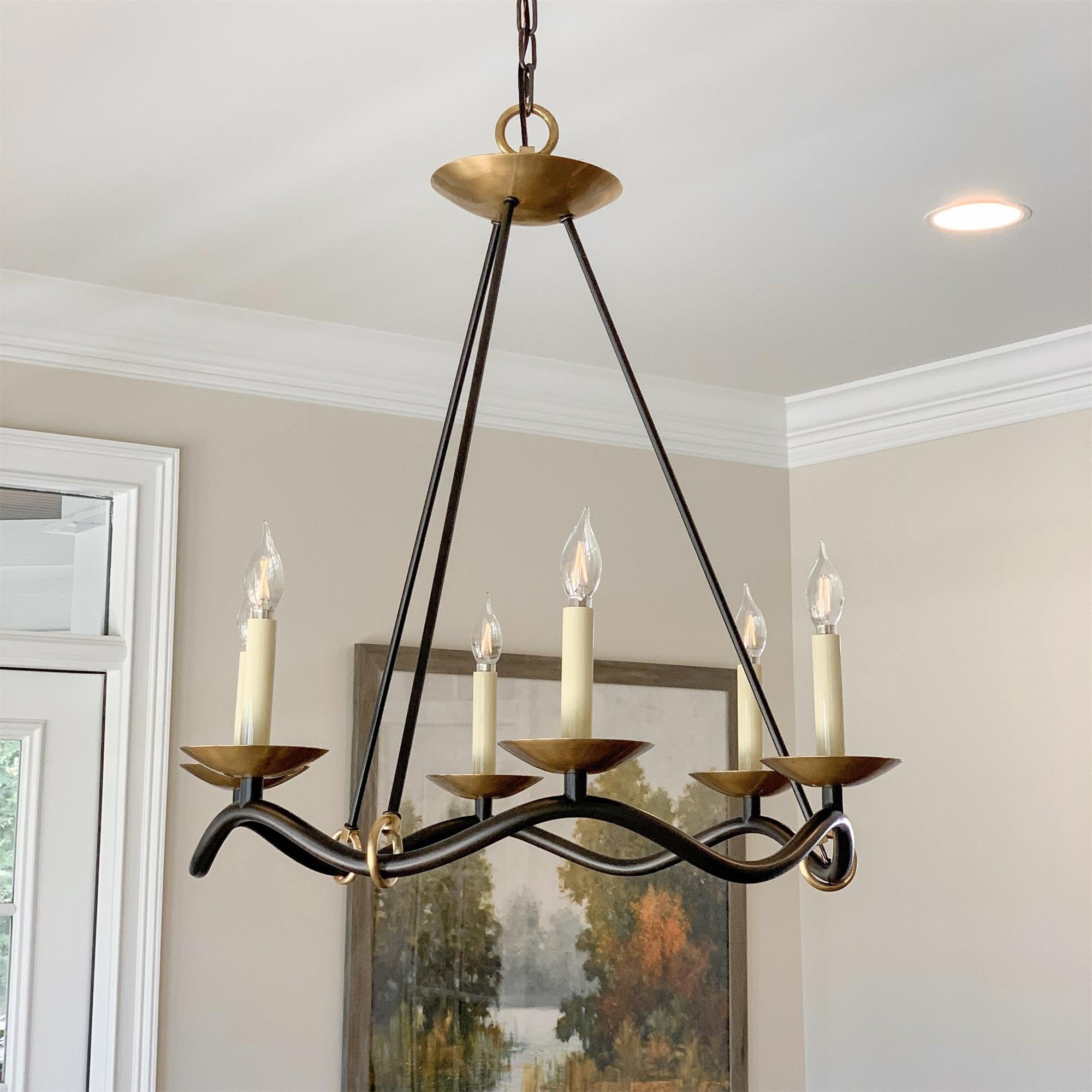 Shine Vintage Industrial Brass Metal Chandelier - Lamp Copper