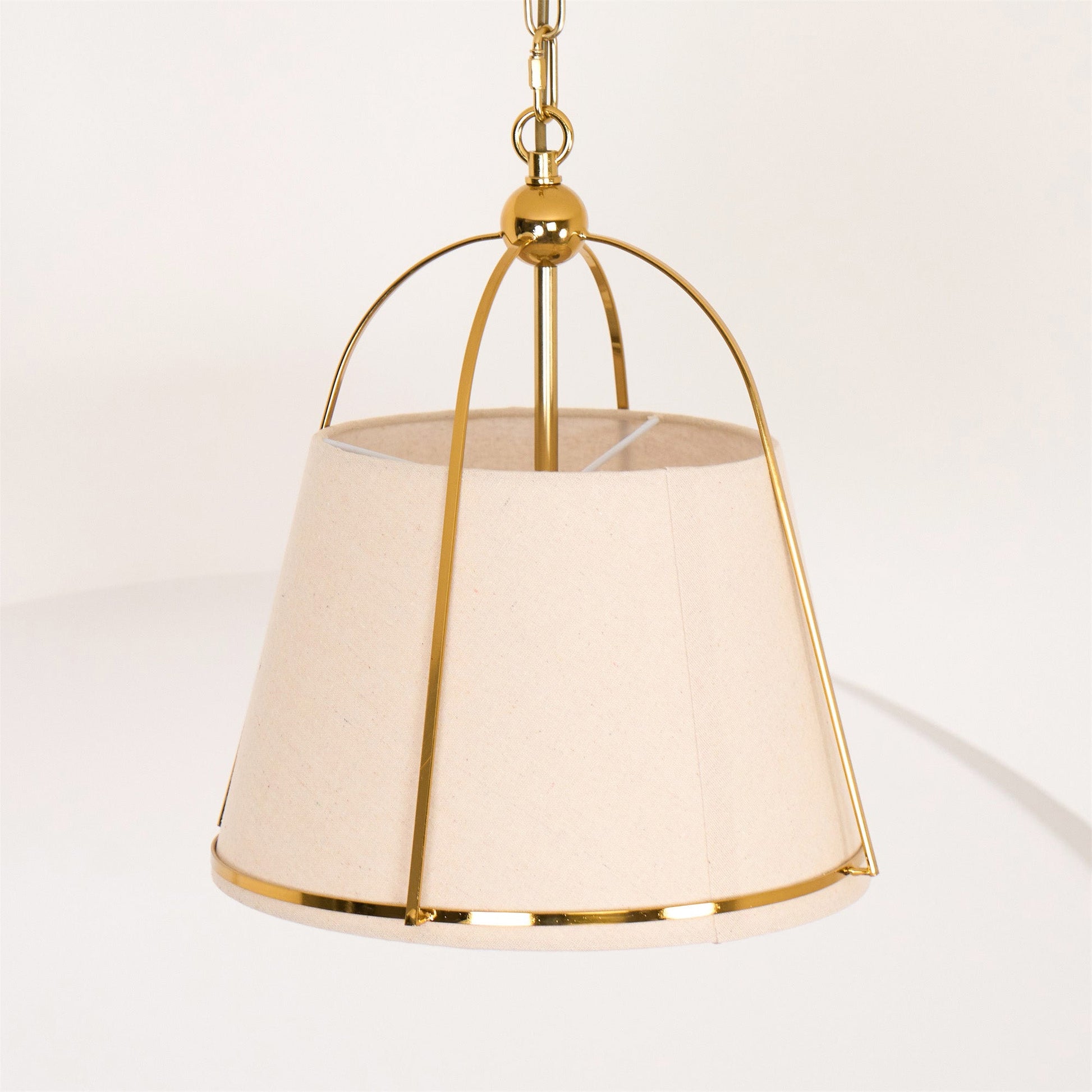 Yonder Traditional Classic Brass Metal Fabric Pendant Lamp - Lamp Copper