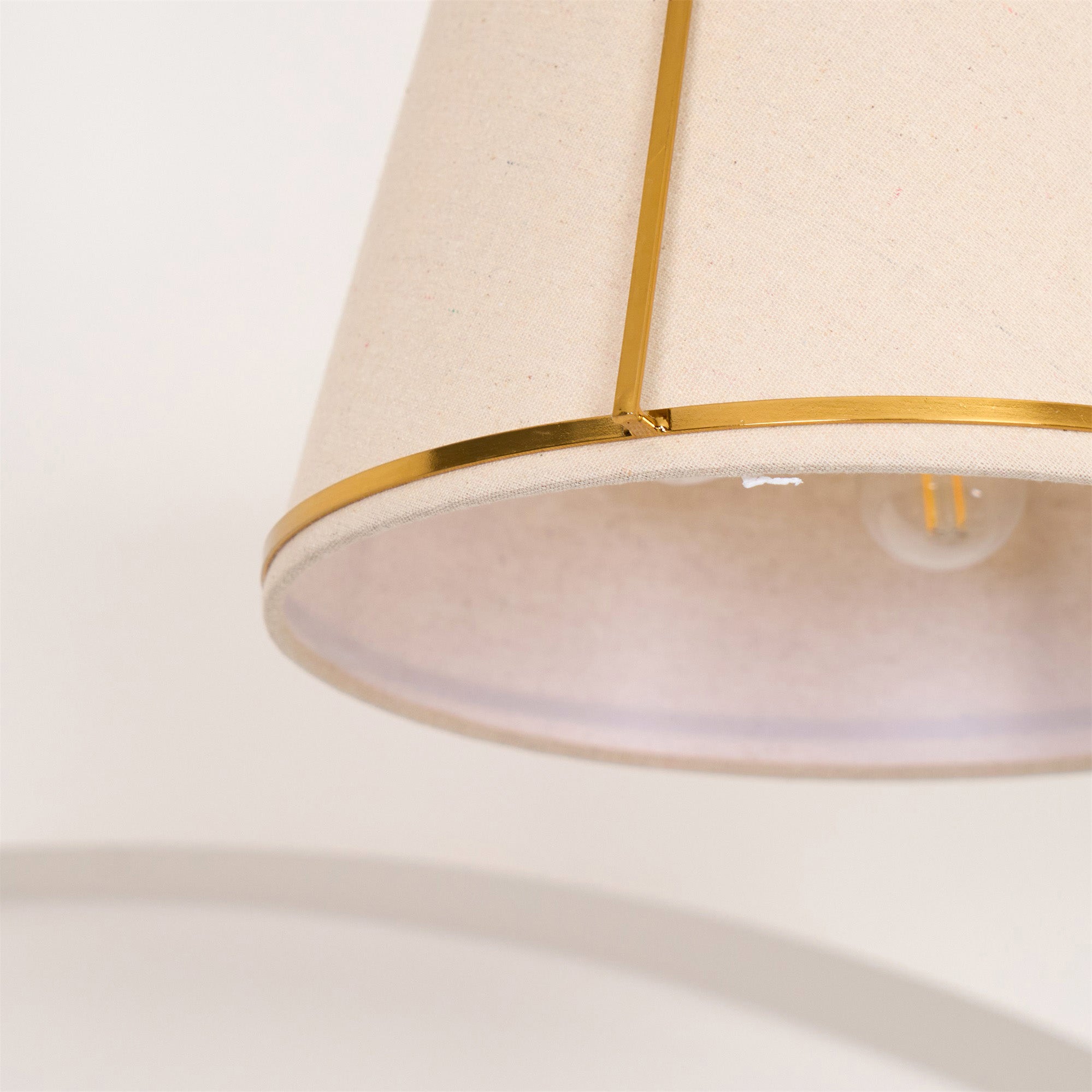 Yonder Traditional Classic Brass Metal Fabric Pendant Lamp - Lamp Copper