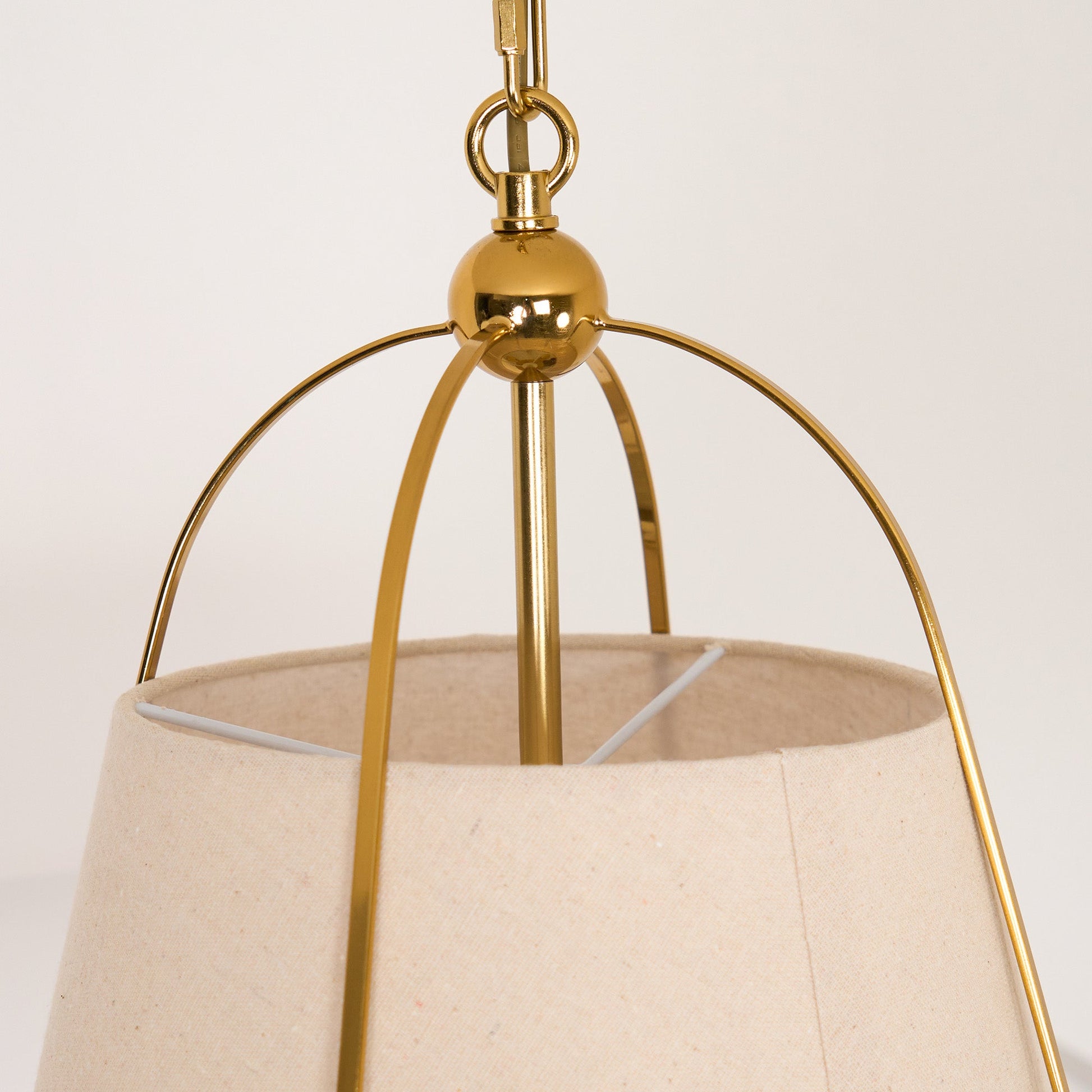 Yonder Traditional Classic Brass Metal Fabric Pendant Lamp - Lamp Copper