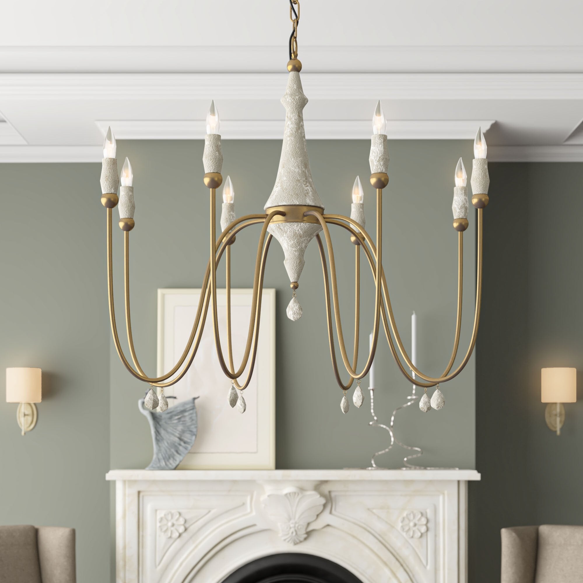Arcad Vintage Industrial Wooden Metal Chandelier - Lamp Copper