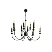Crest Premium Vintage Industrial Black Metal Chandelier - Lamp Copper