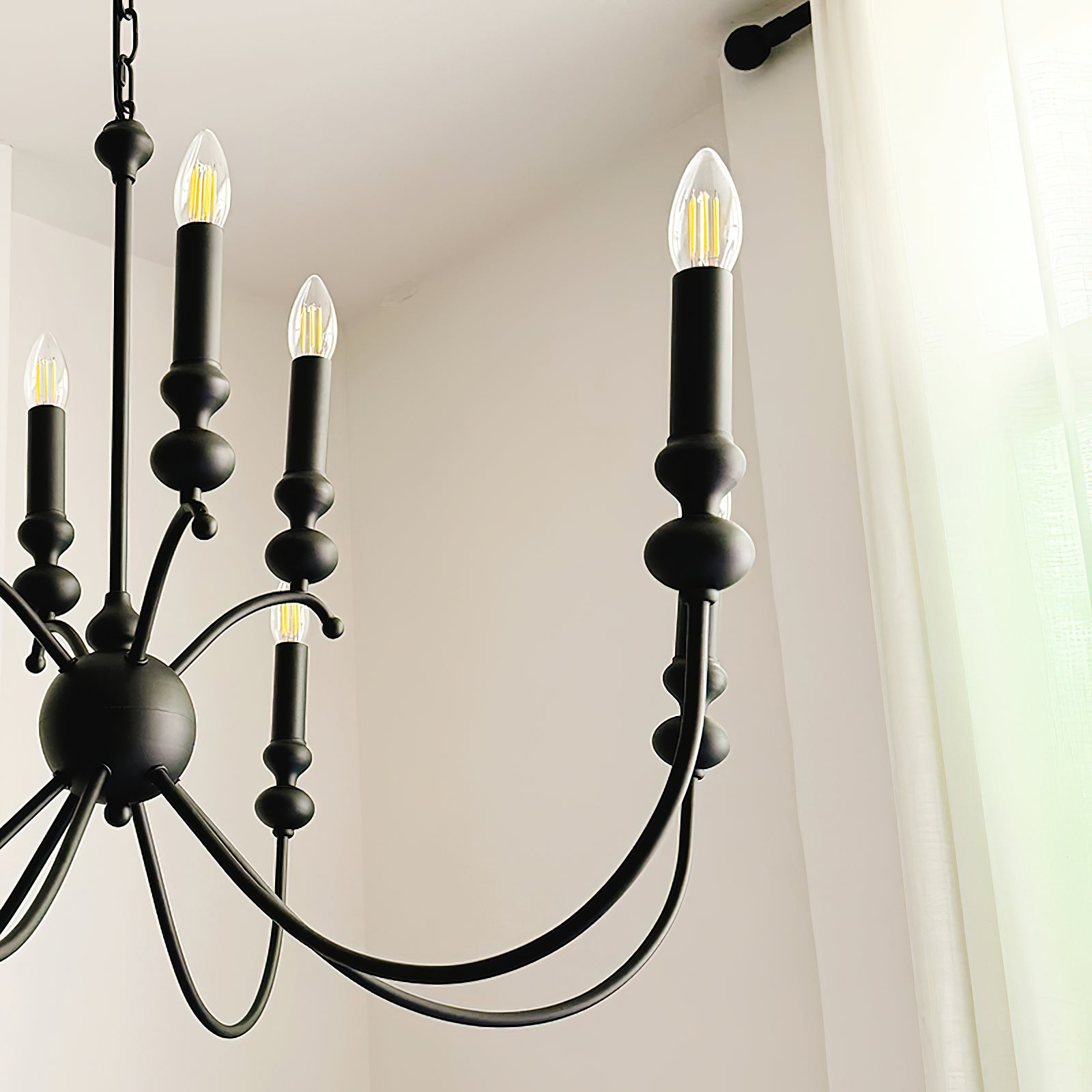 Crest Premium Vintage Industrial Black Metal Chandelier - Lamp Copper