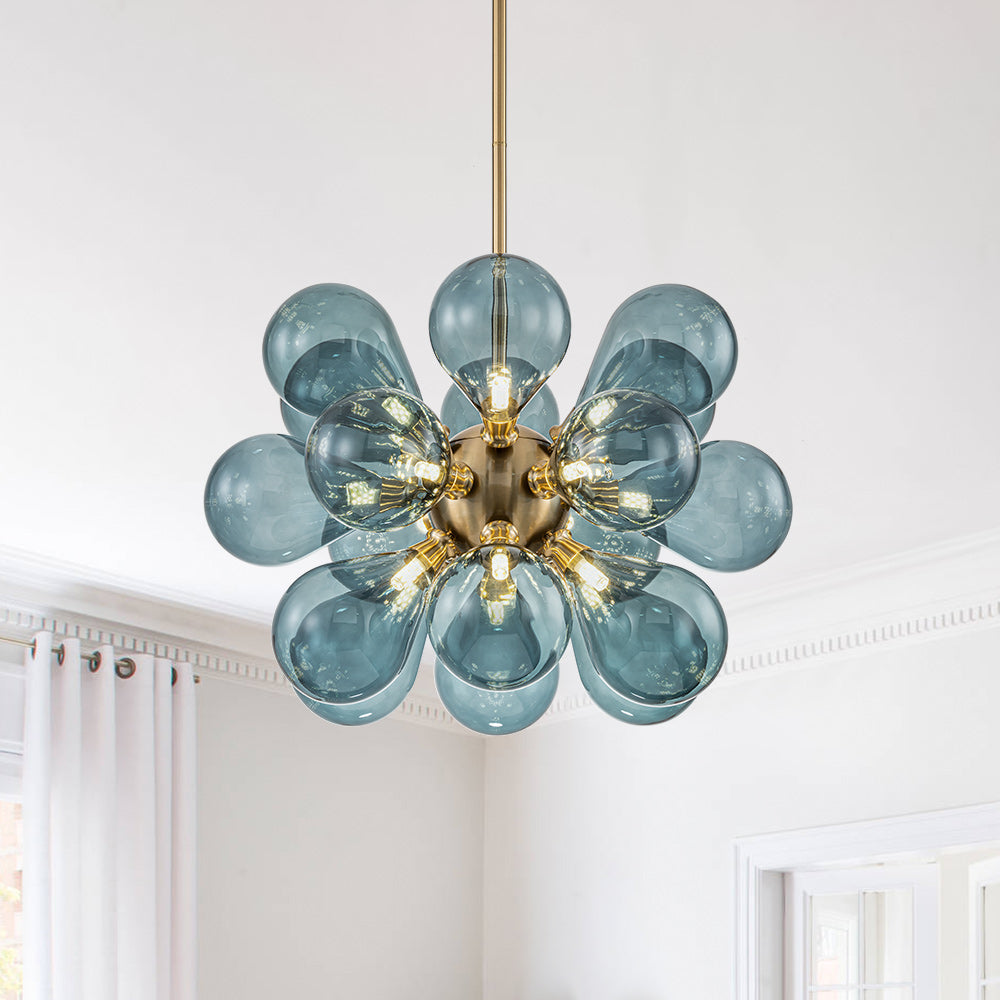 Orbis Contemporary Glass Chandelier - Lamp Copper
