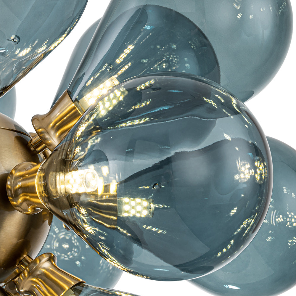 Orbis Contemporary Glass Chandelier - Lamp Copper